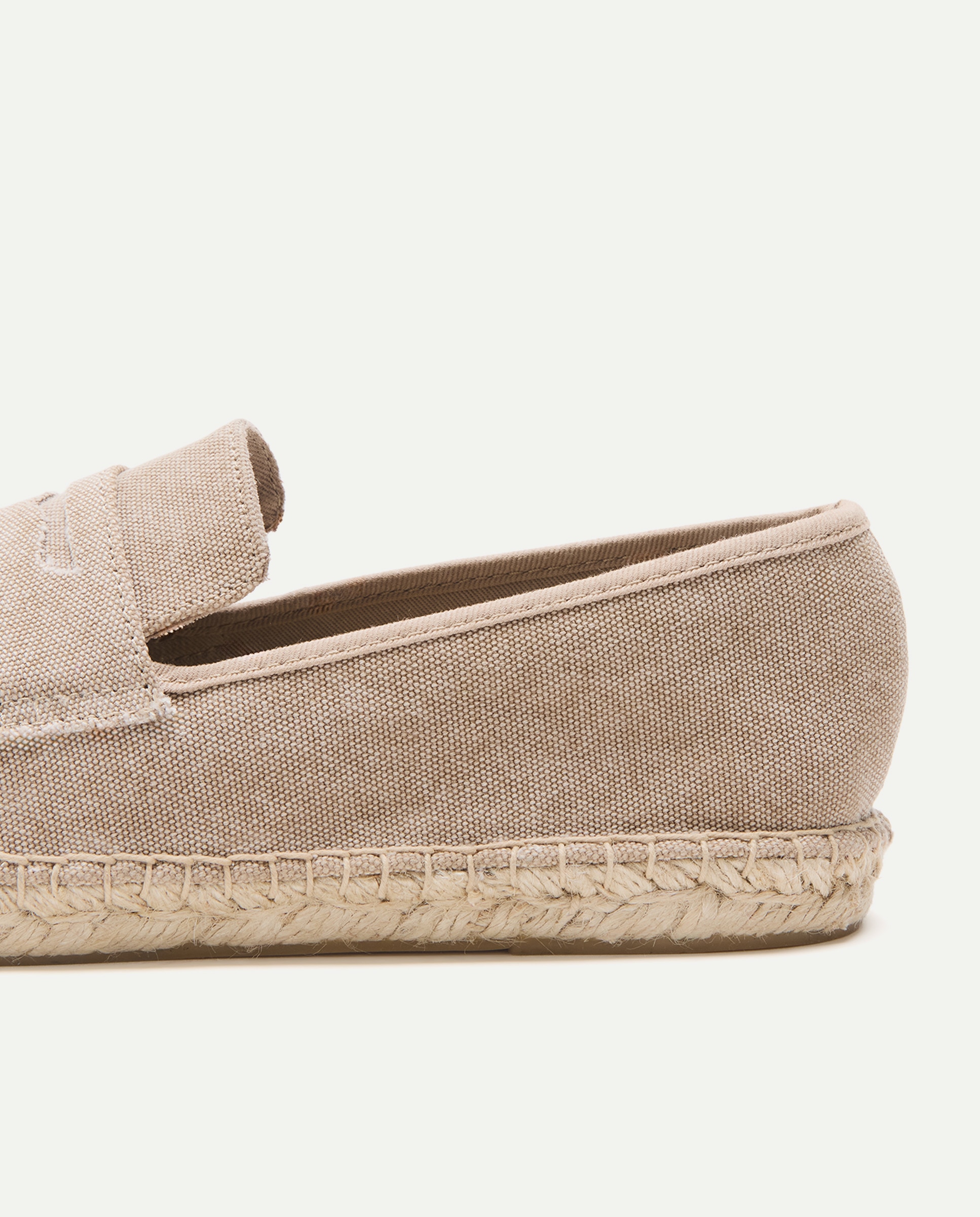 Mocasin antifaz lona lavada de hombre con piso de yute Tostado-5