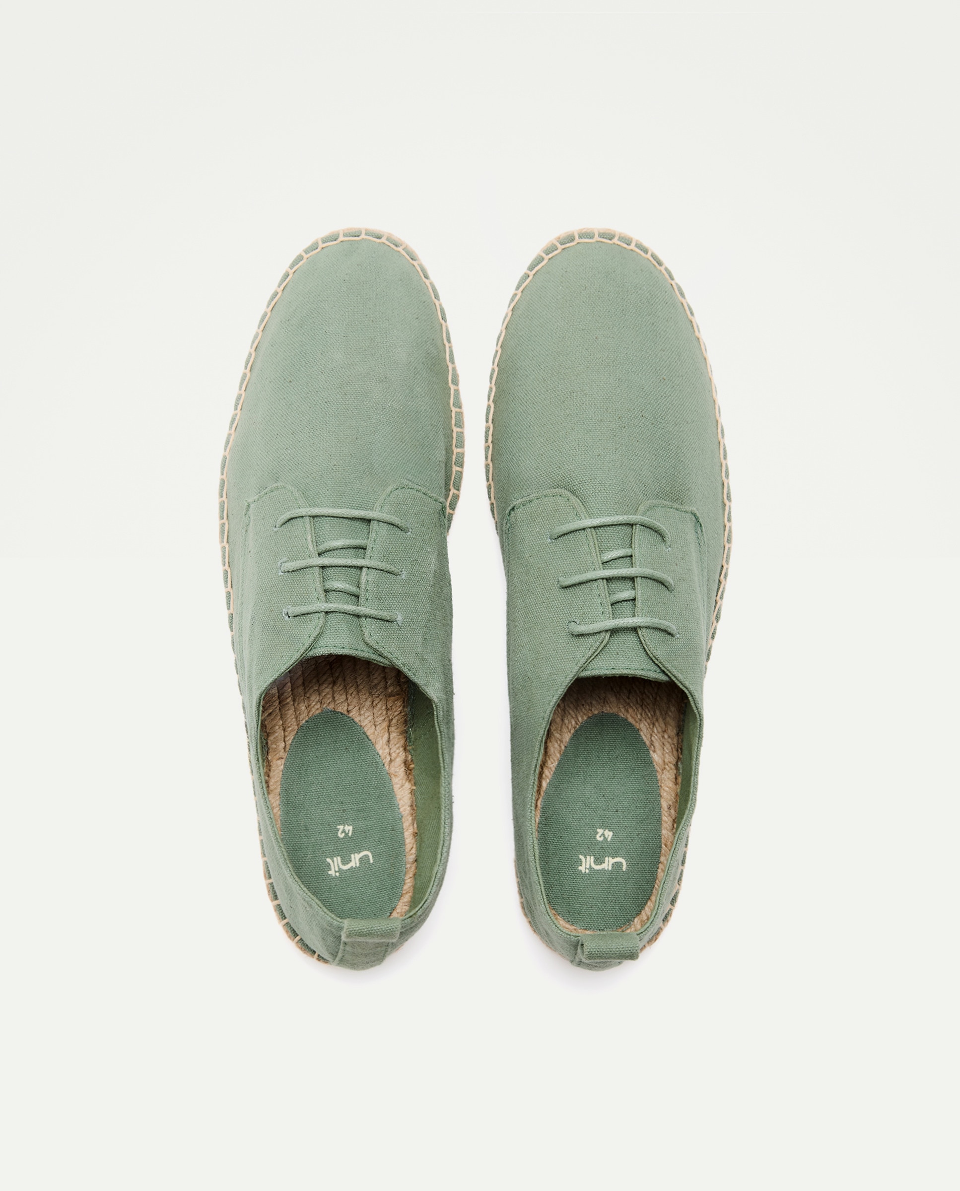 Zapato cordones lona de hombre con piso de yute 520 Kaki-4
