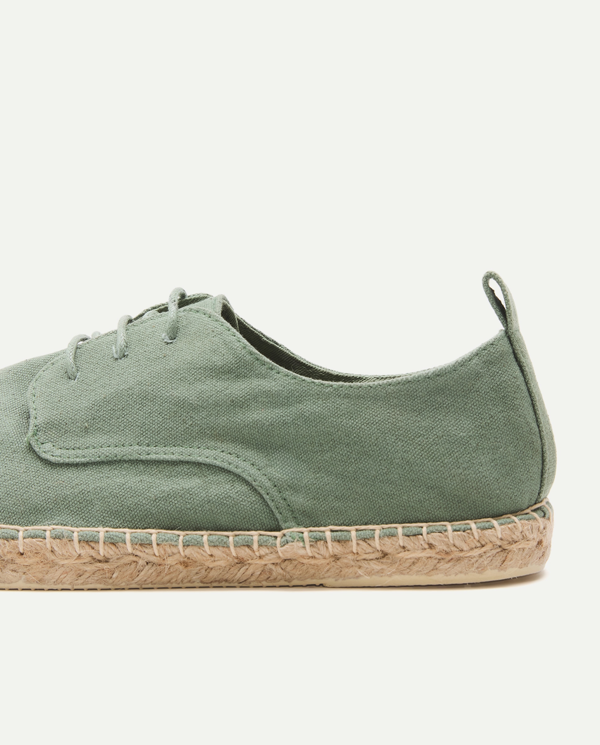Zapato cordones lona de hombre con piso de yute 520 Kaki-5