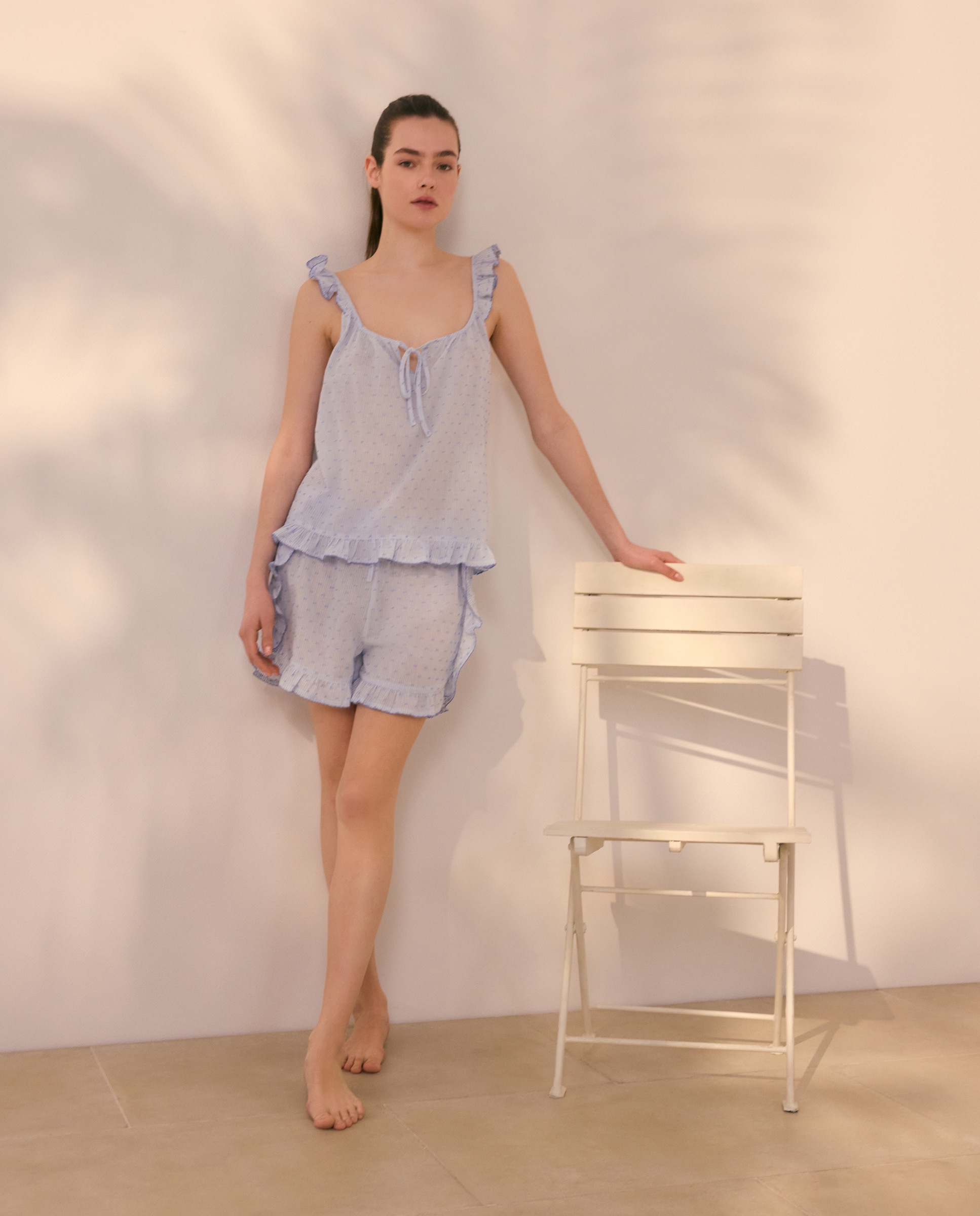 Pijama com Detalhe nas Costas 400 Azul-2