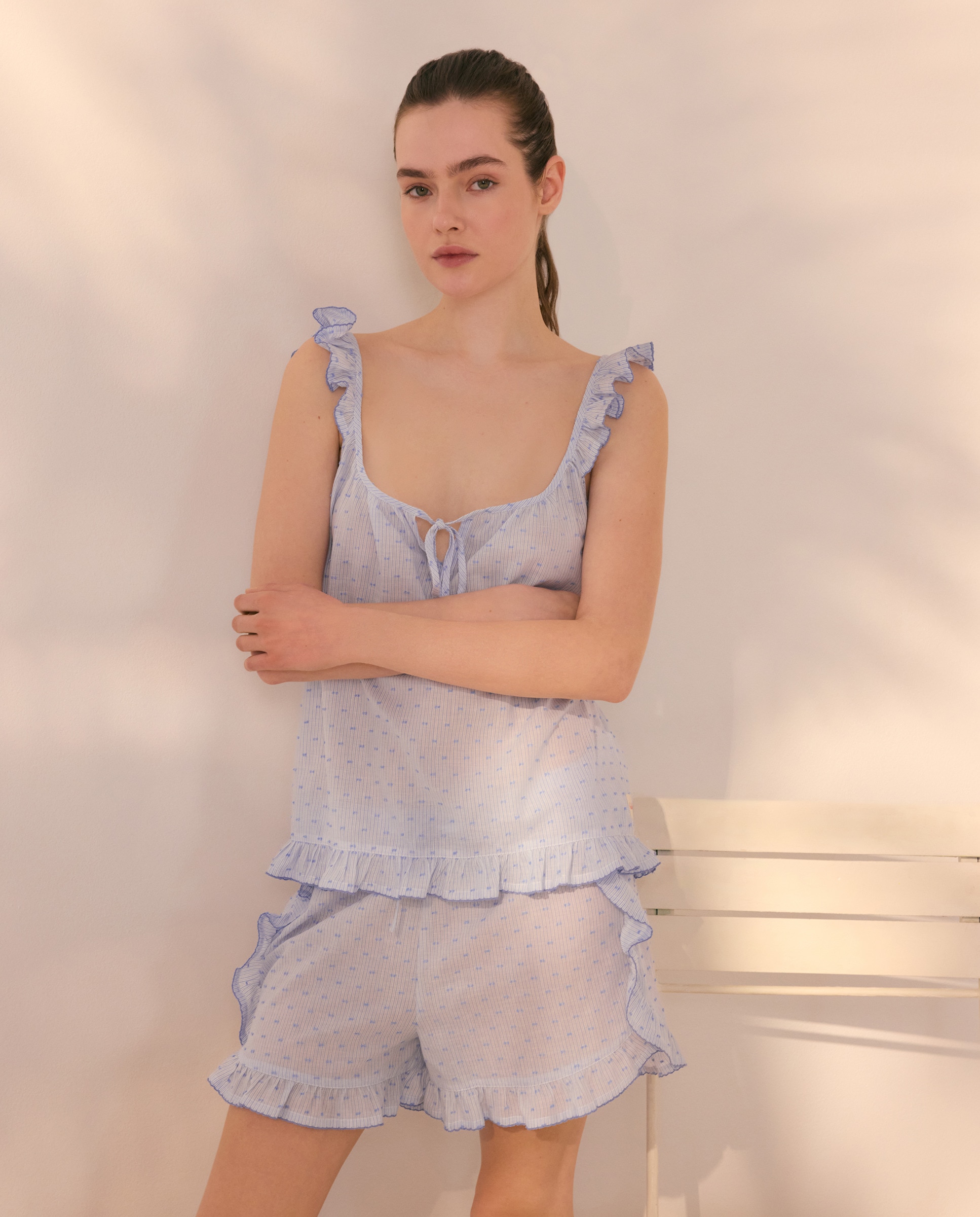 Pijama com Detalhe nas Costas 400 Azul-4