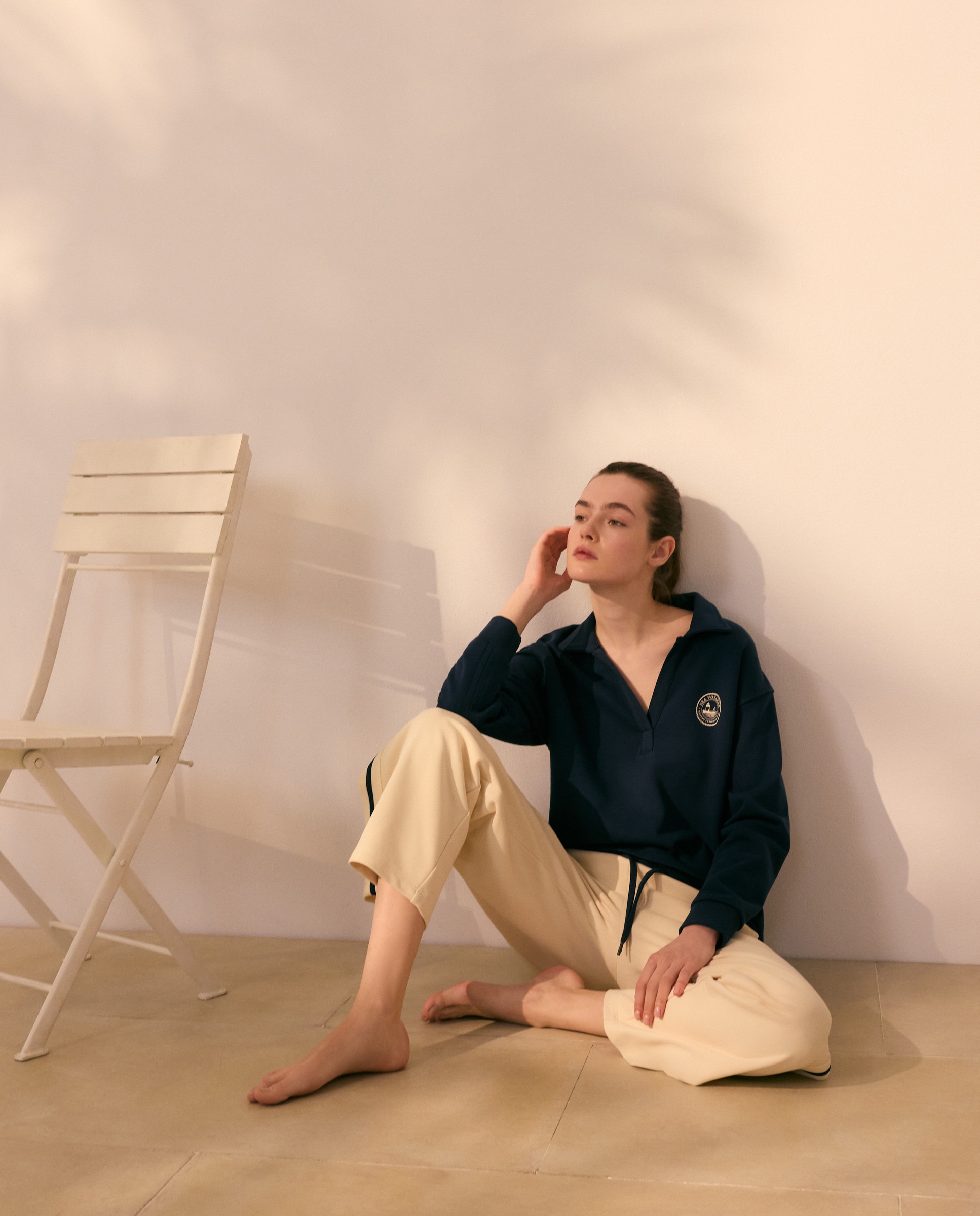 Polo Liso com Detalhes nas Mangas Azul-marinho-1