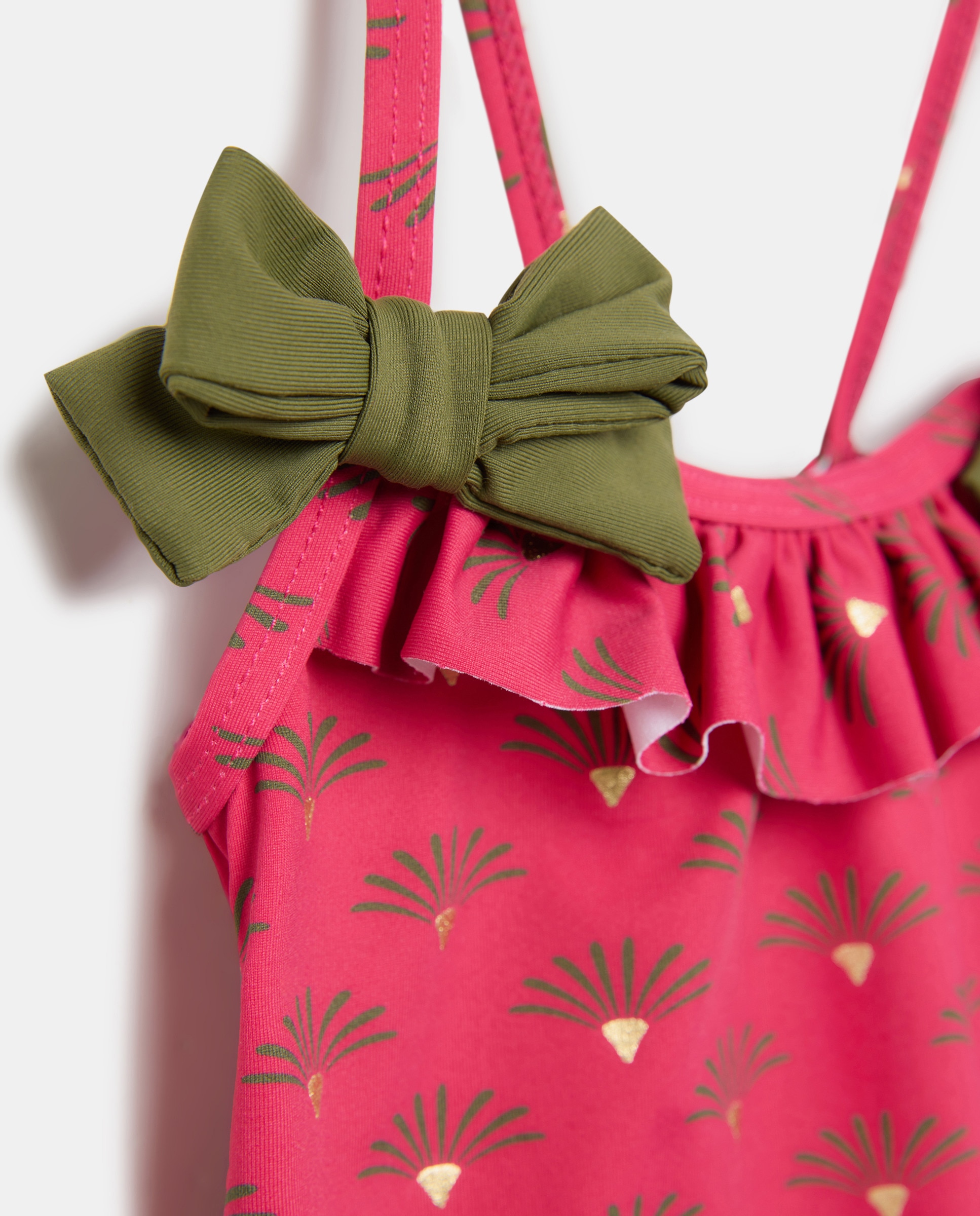 Conjunto de Banho de Bebé com Estampado Floral Rosa-3