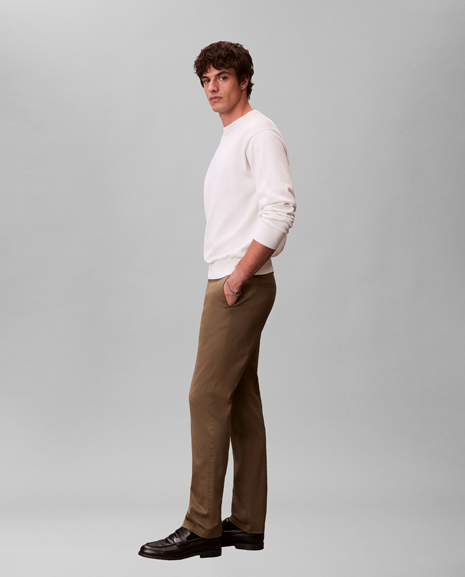 Calças Chino Slim Stretch Verde-militar-4