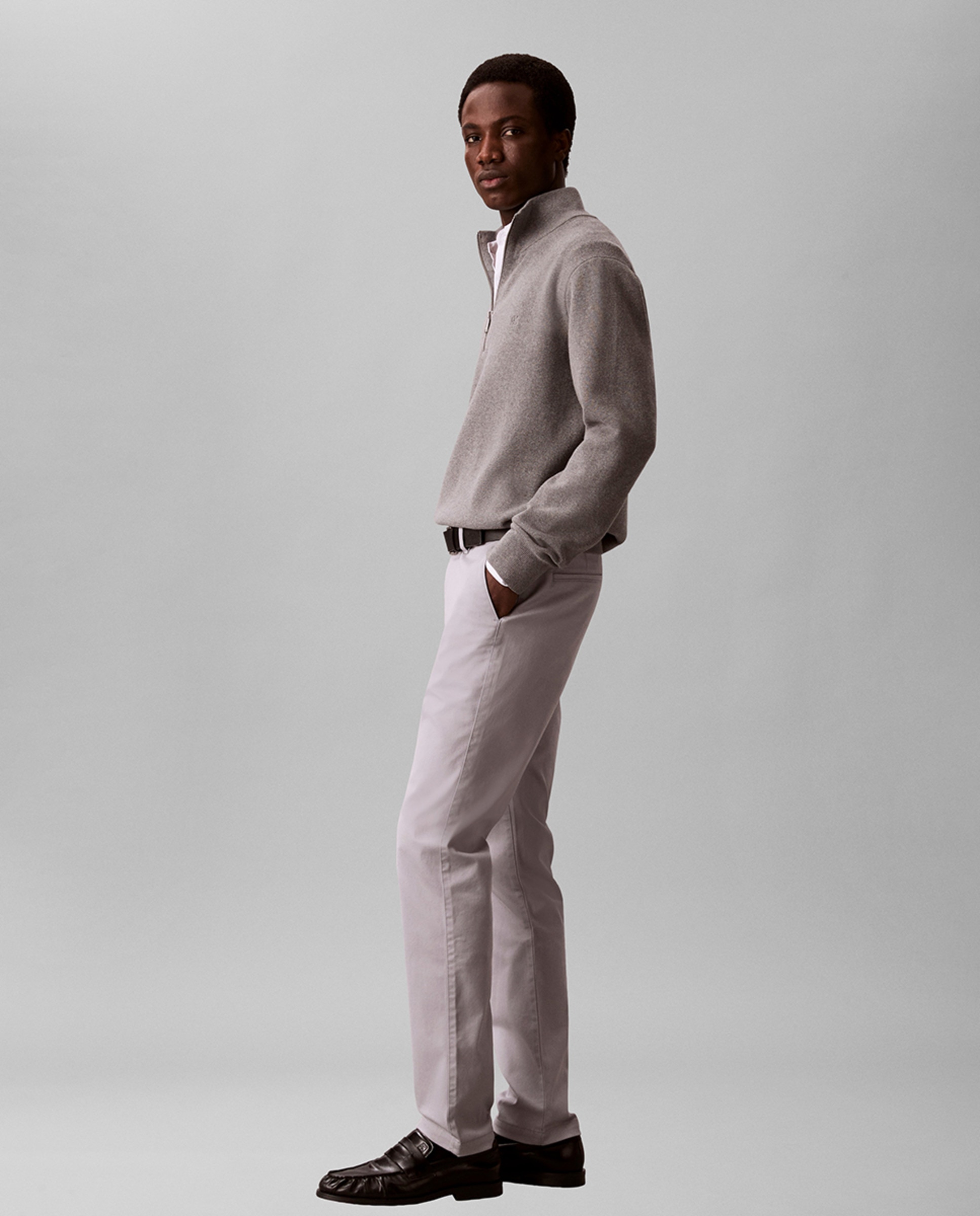 Calças Chino Slim Stretch Cinzento-claro-2