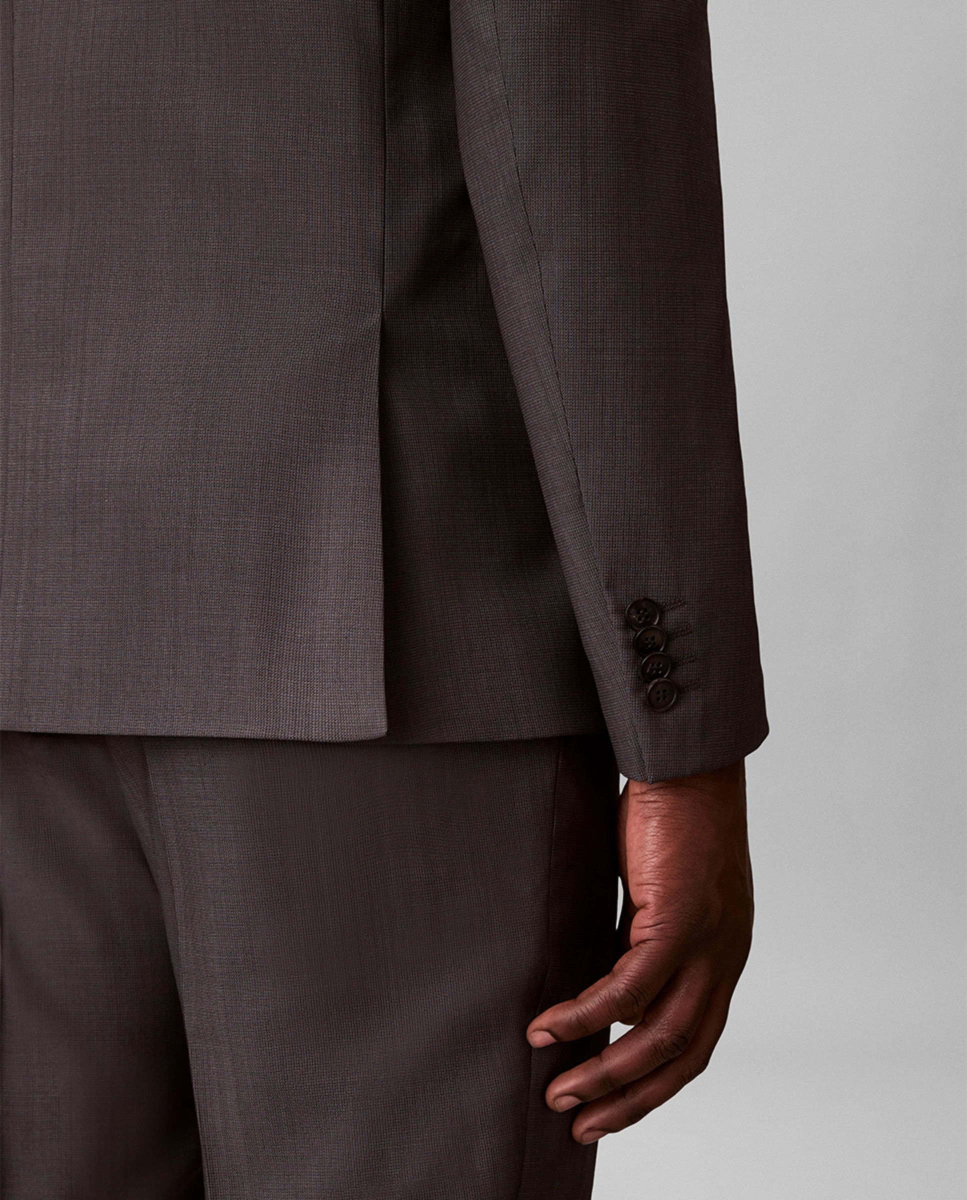 Blazer Justo aos Micro Quadrados Cinzento-escuro-3