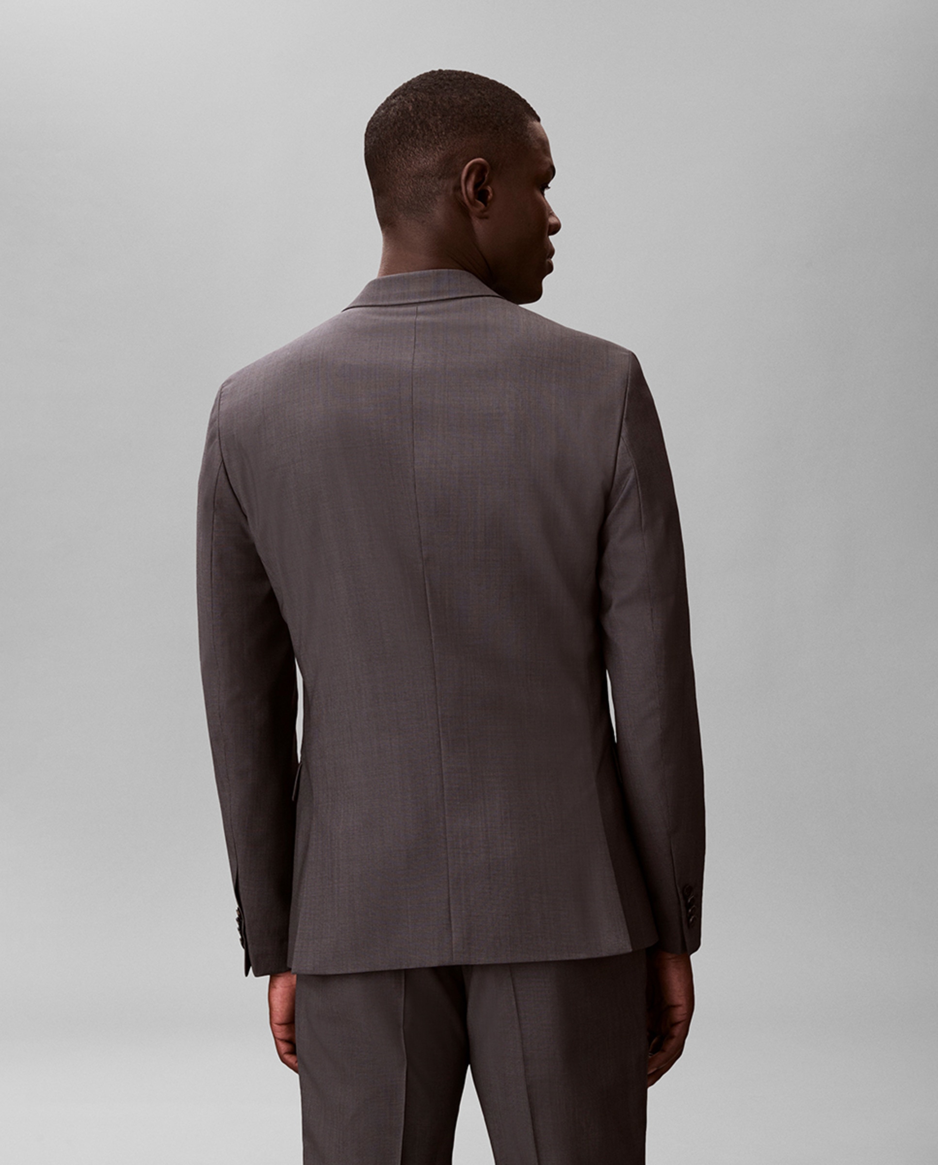 Blazer Justo aos Micro Quadrados Cinzento-escuro-2