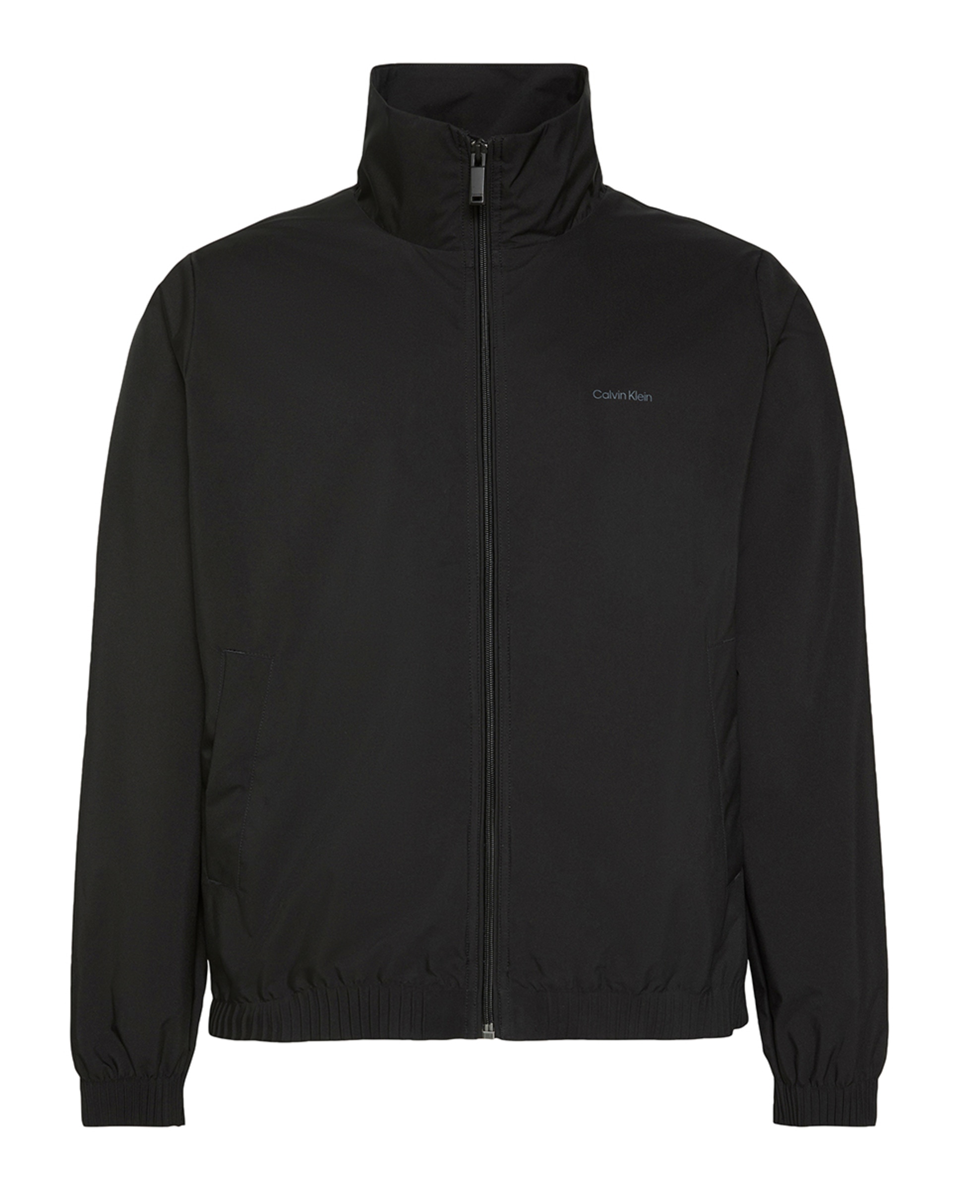 Casaco de Nylon com Gola Alta Preto-5