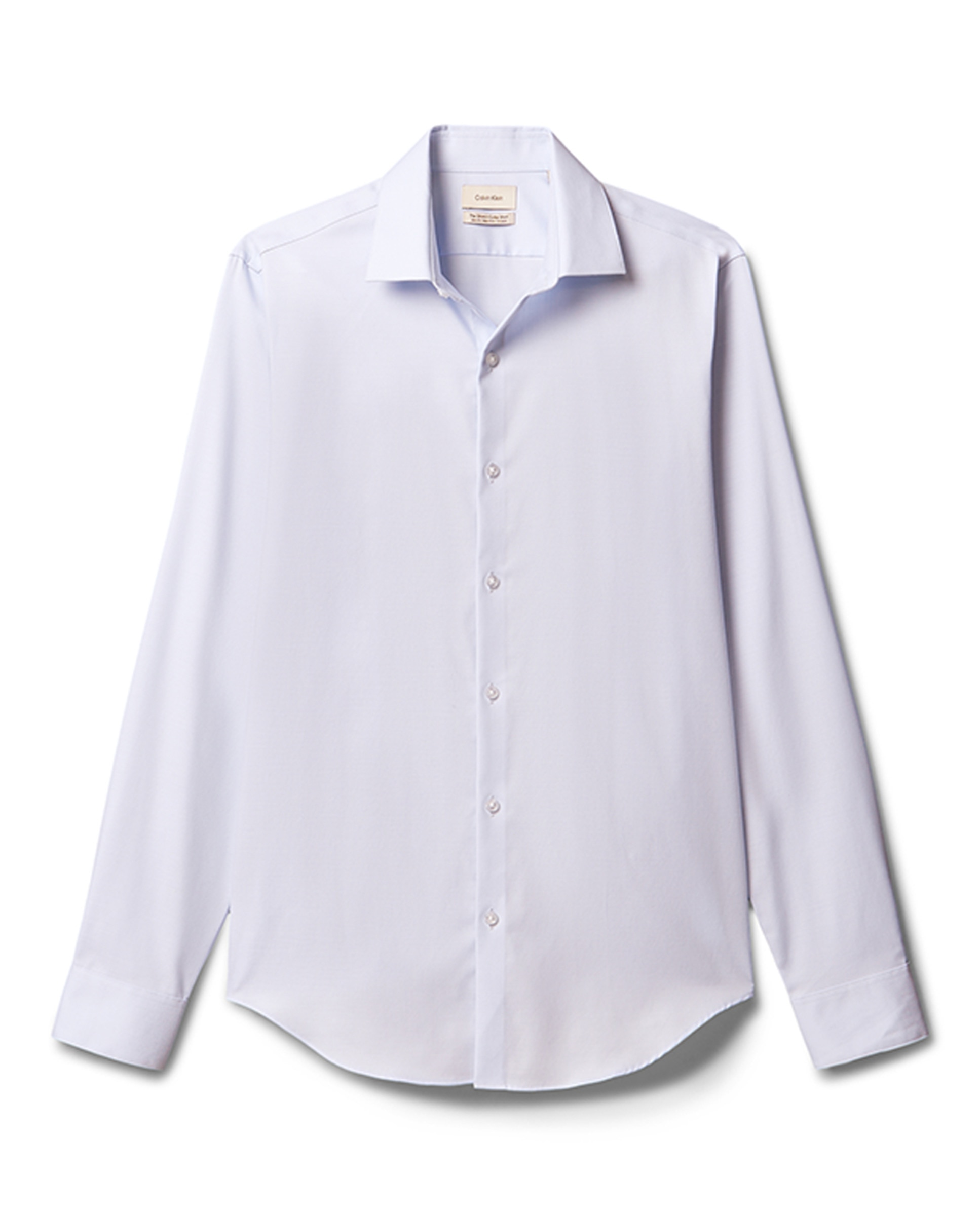 Camisa Clássica de Gola Elástica Justa Azul-claro-4