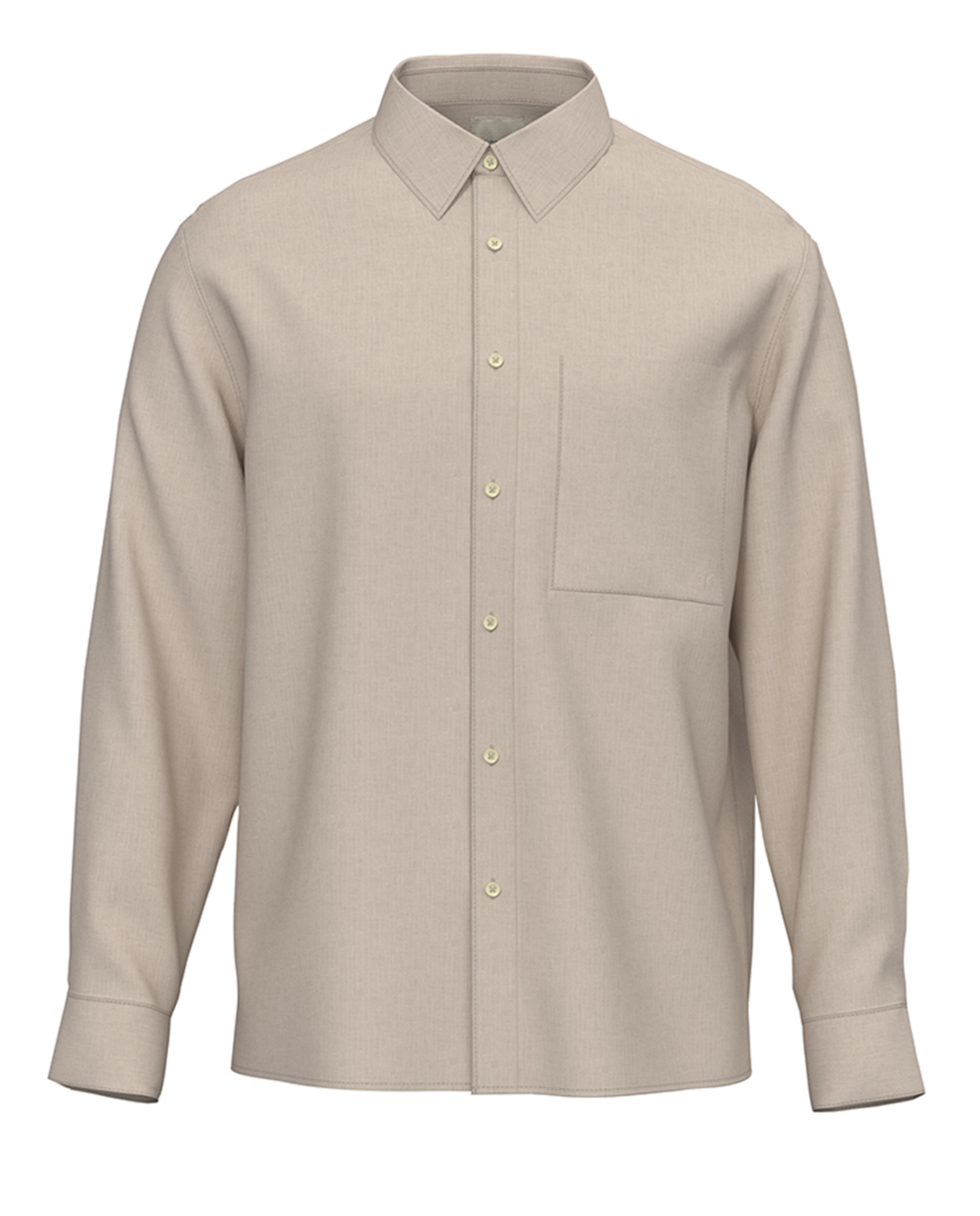 Camisa Clássica de Linho Lisa Cru-5