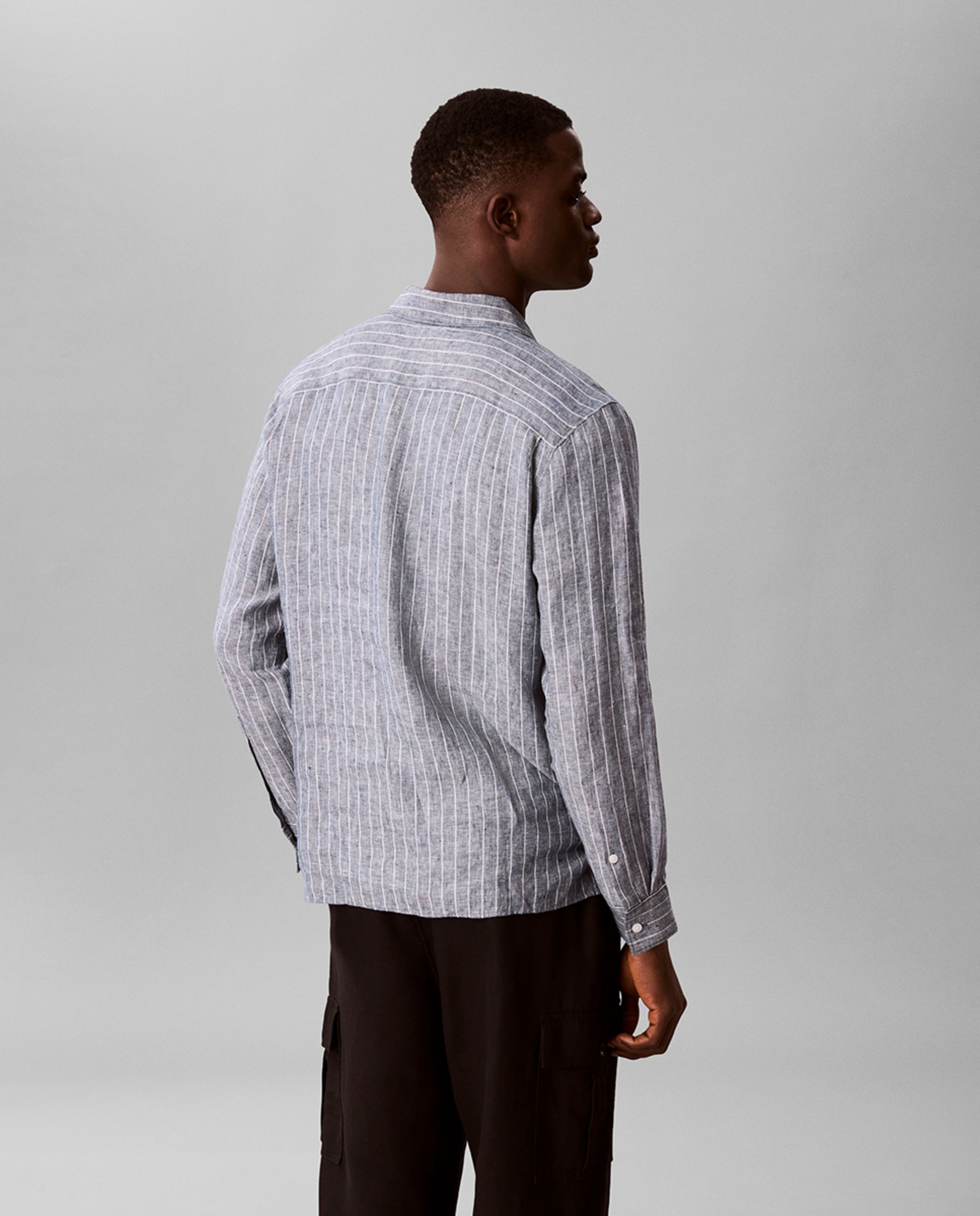 Camisa de Linho às Riscas Branco-2