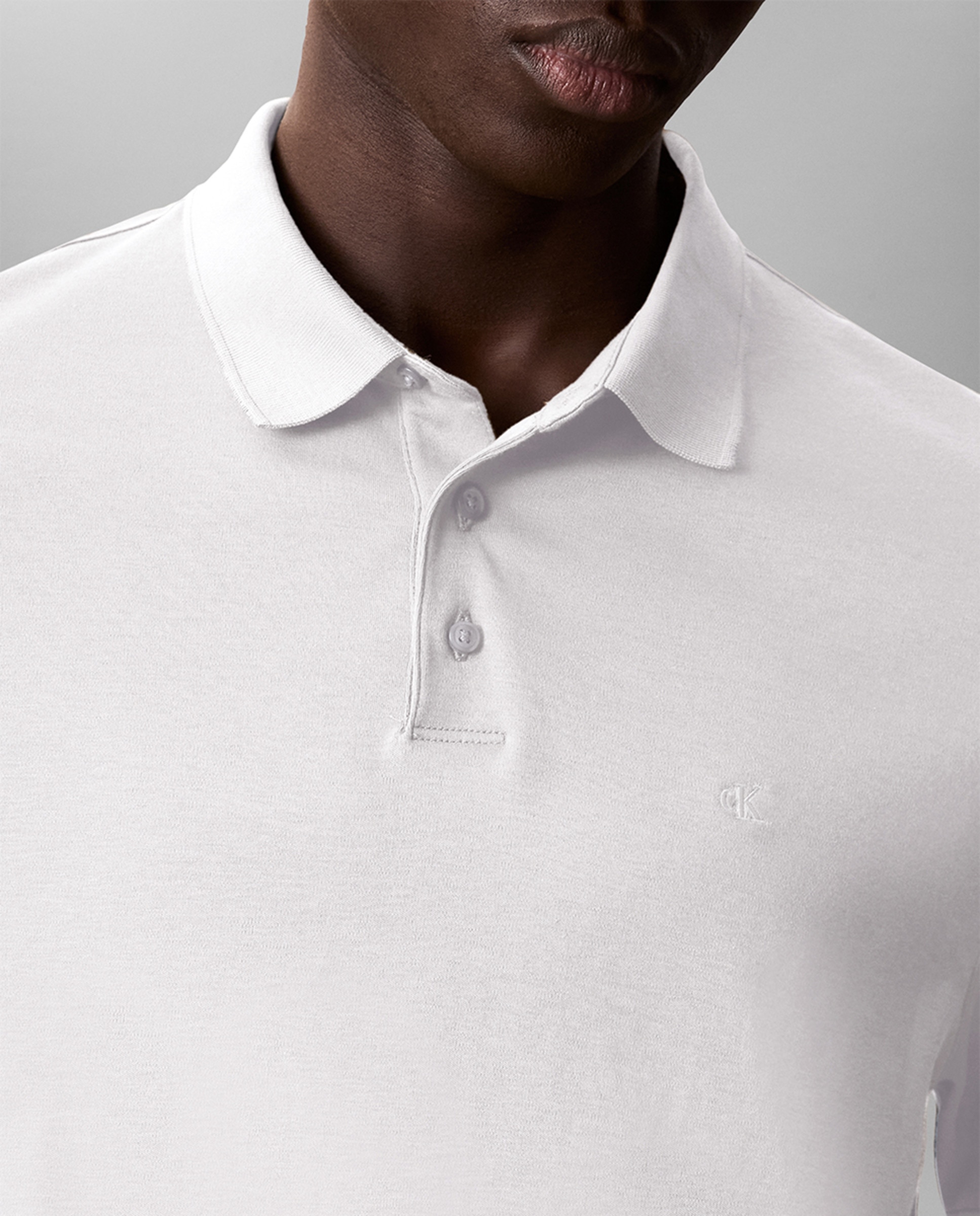 Polo de Algodão com Manga Curta Branco-3
