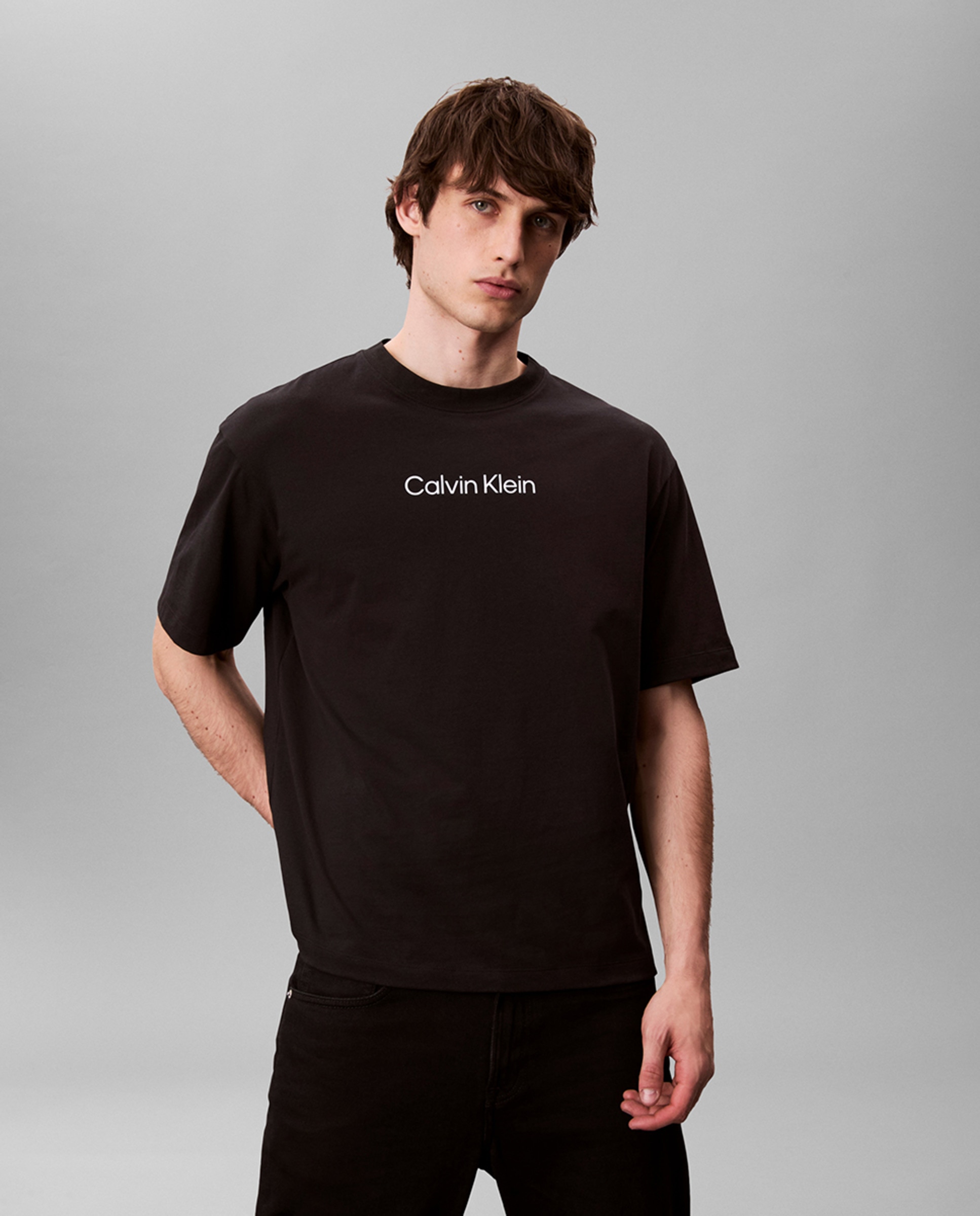T-shirt com Logótipo Estampado Preto-3