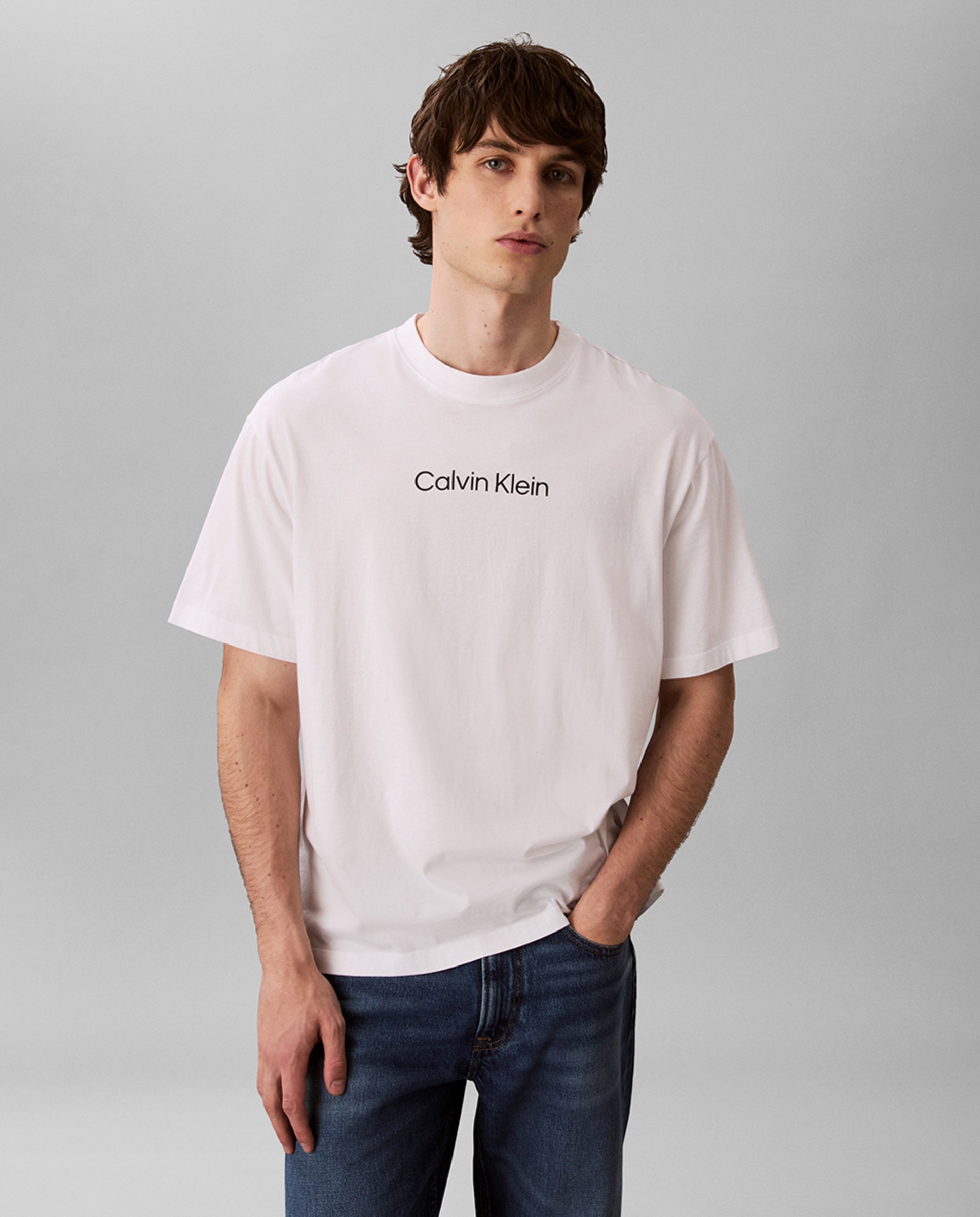 T-shirt com Logótipo Estampado Branco-1