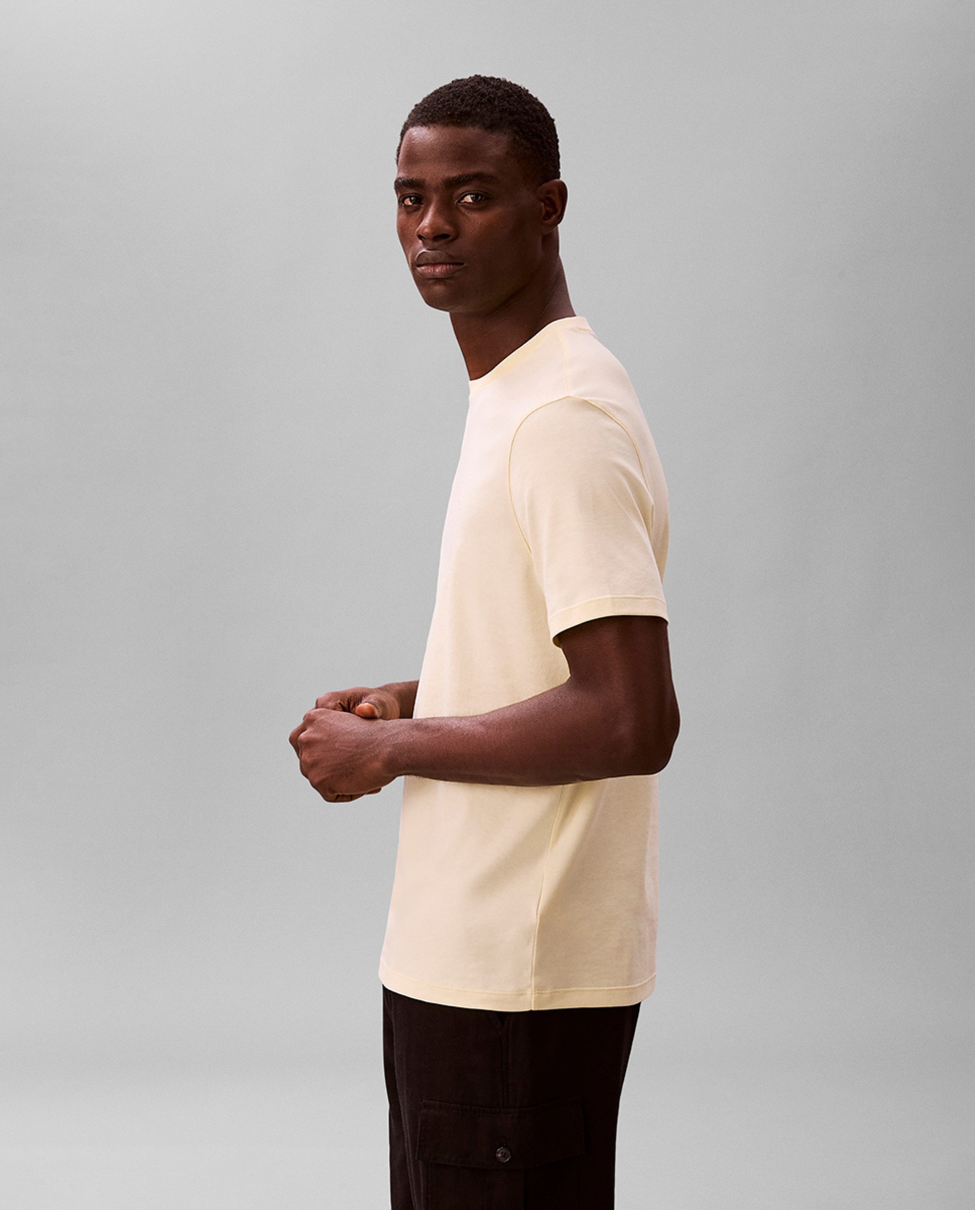 T-shirt Supima com Logótipo Bordado Verde-claro-3