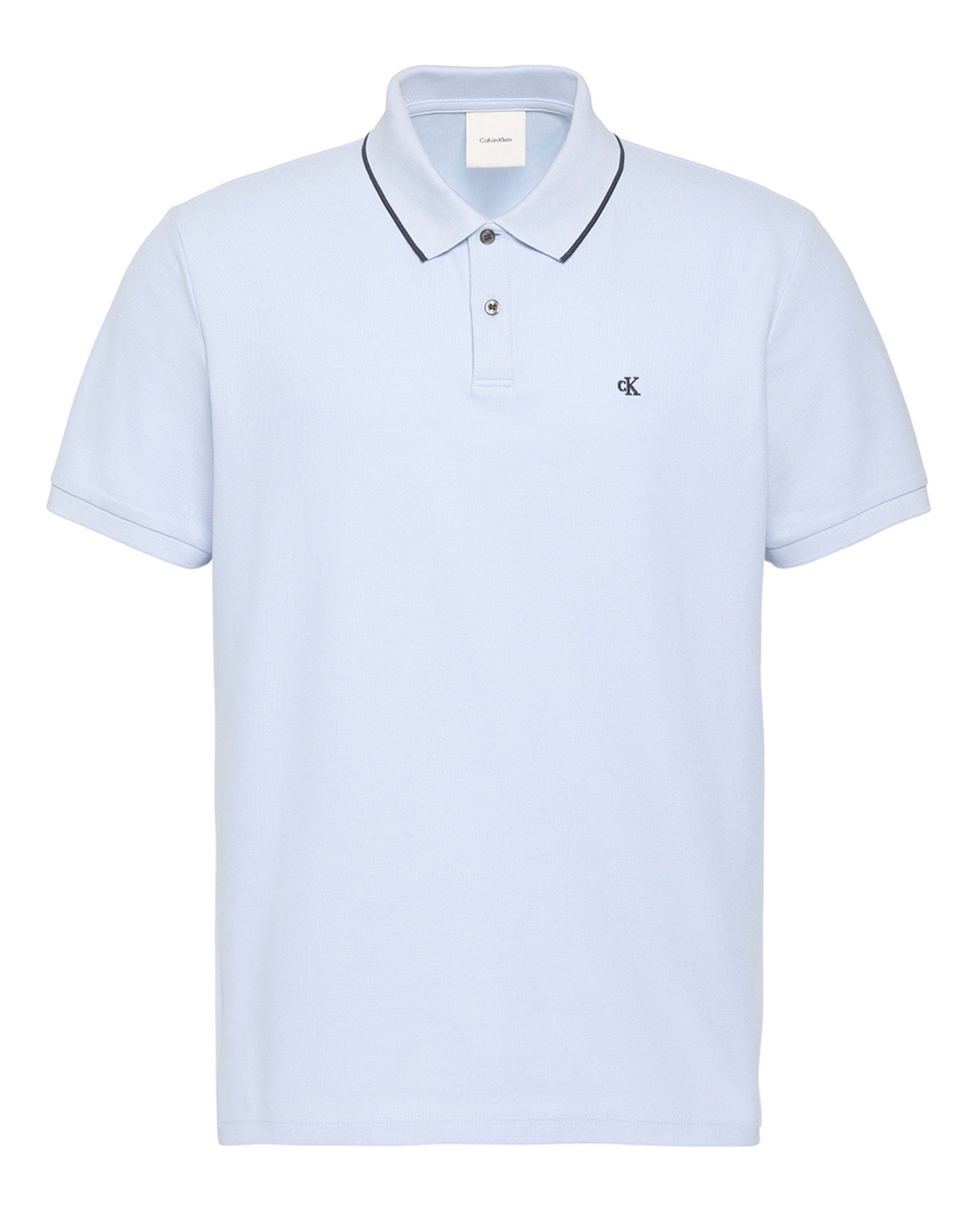 Polo Clássico de Piqué Tipping Azul-claro-4