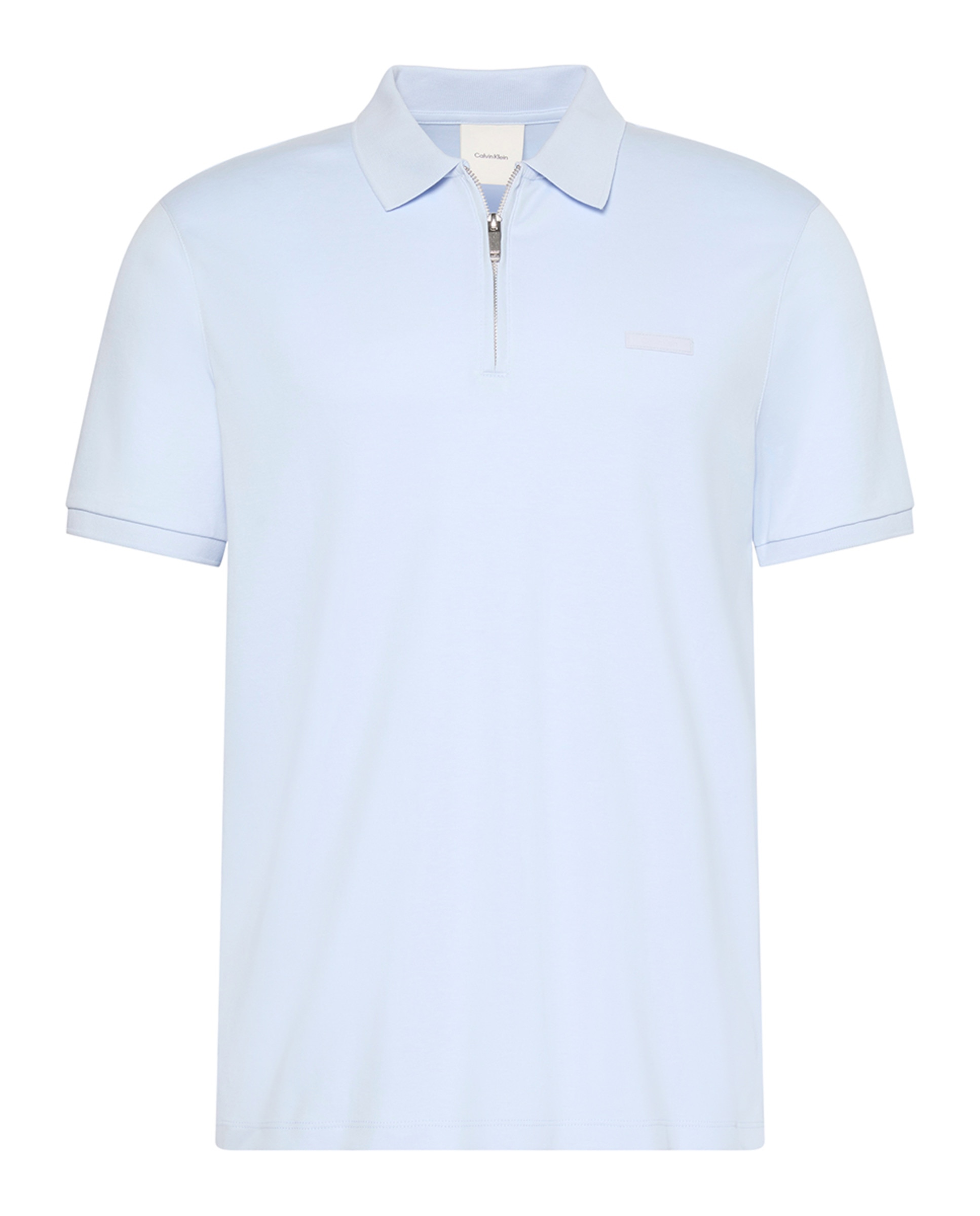 Polo com Meio Fecho de Correr Azul-claro-5