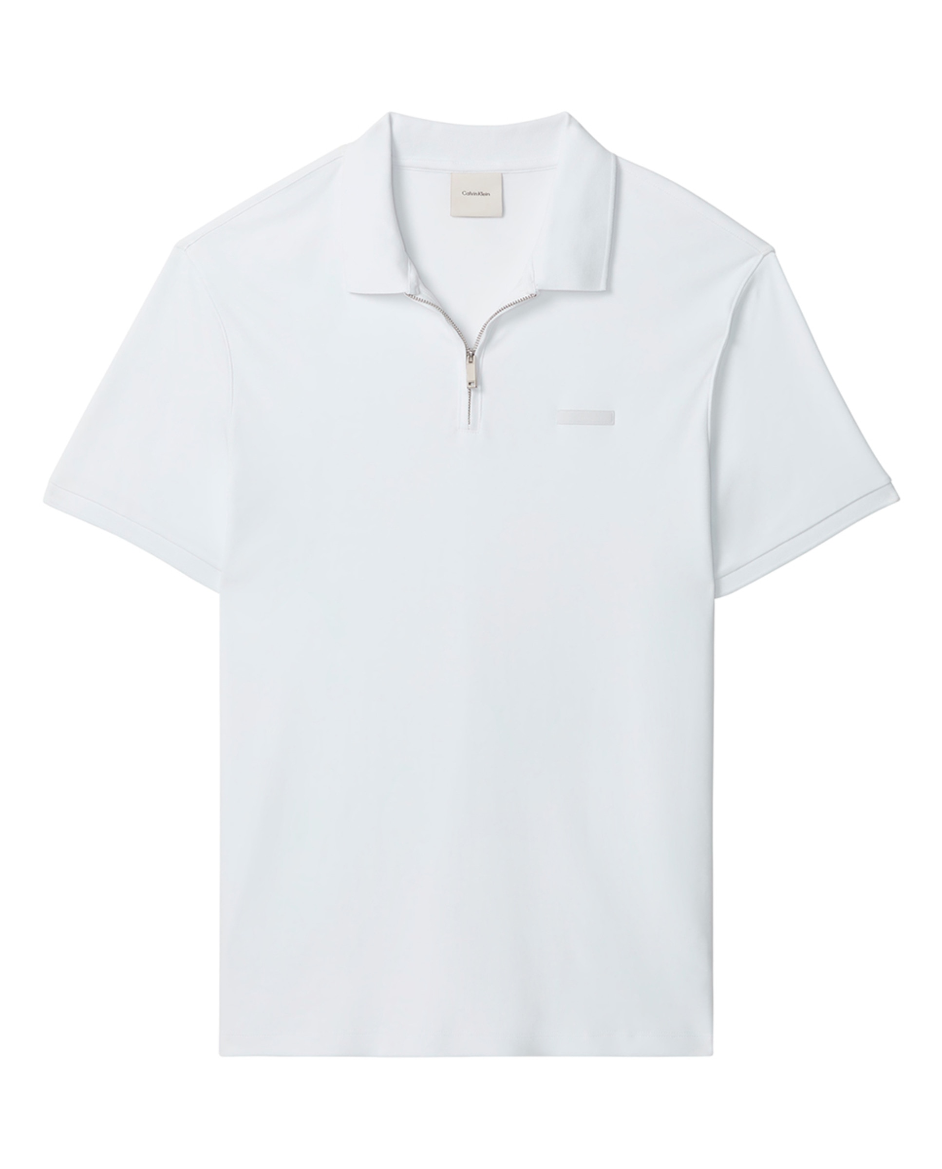 Polo com Meio Fecho de Correr Branco-4