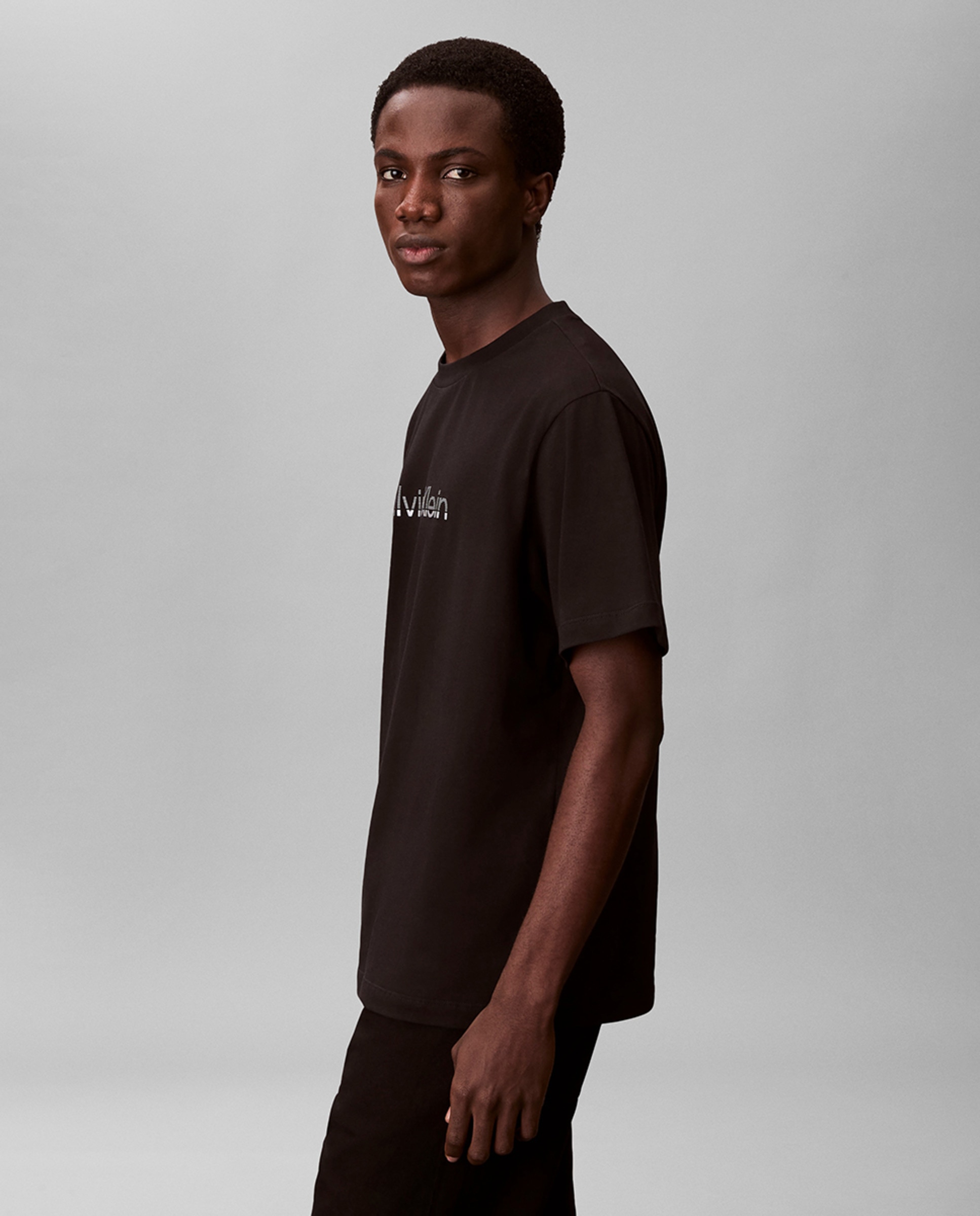 T-shirt com Logótipo Metalizado Preto-3