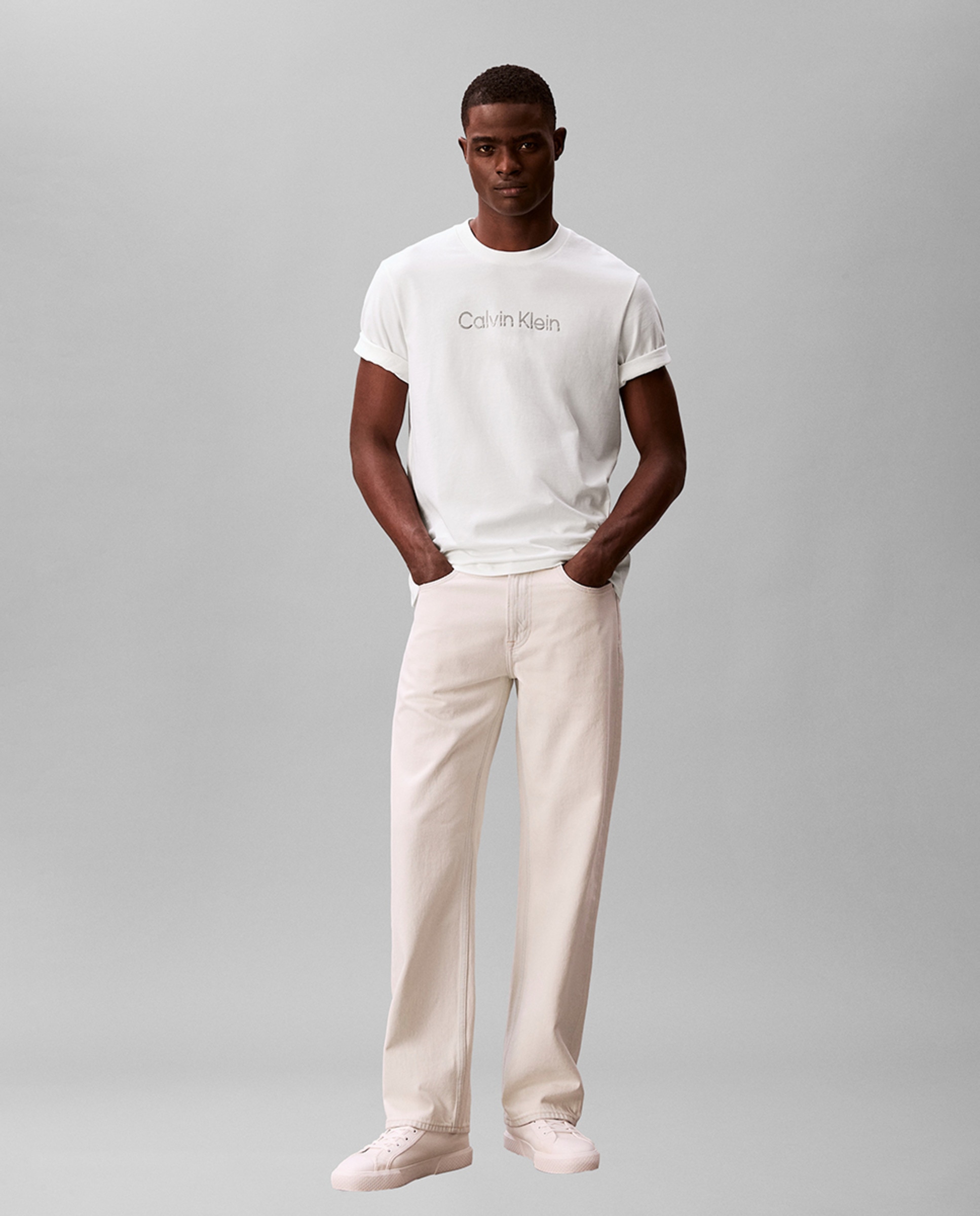 T-shirt com Logótipo Metalizado Branco-5