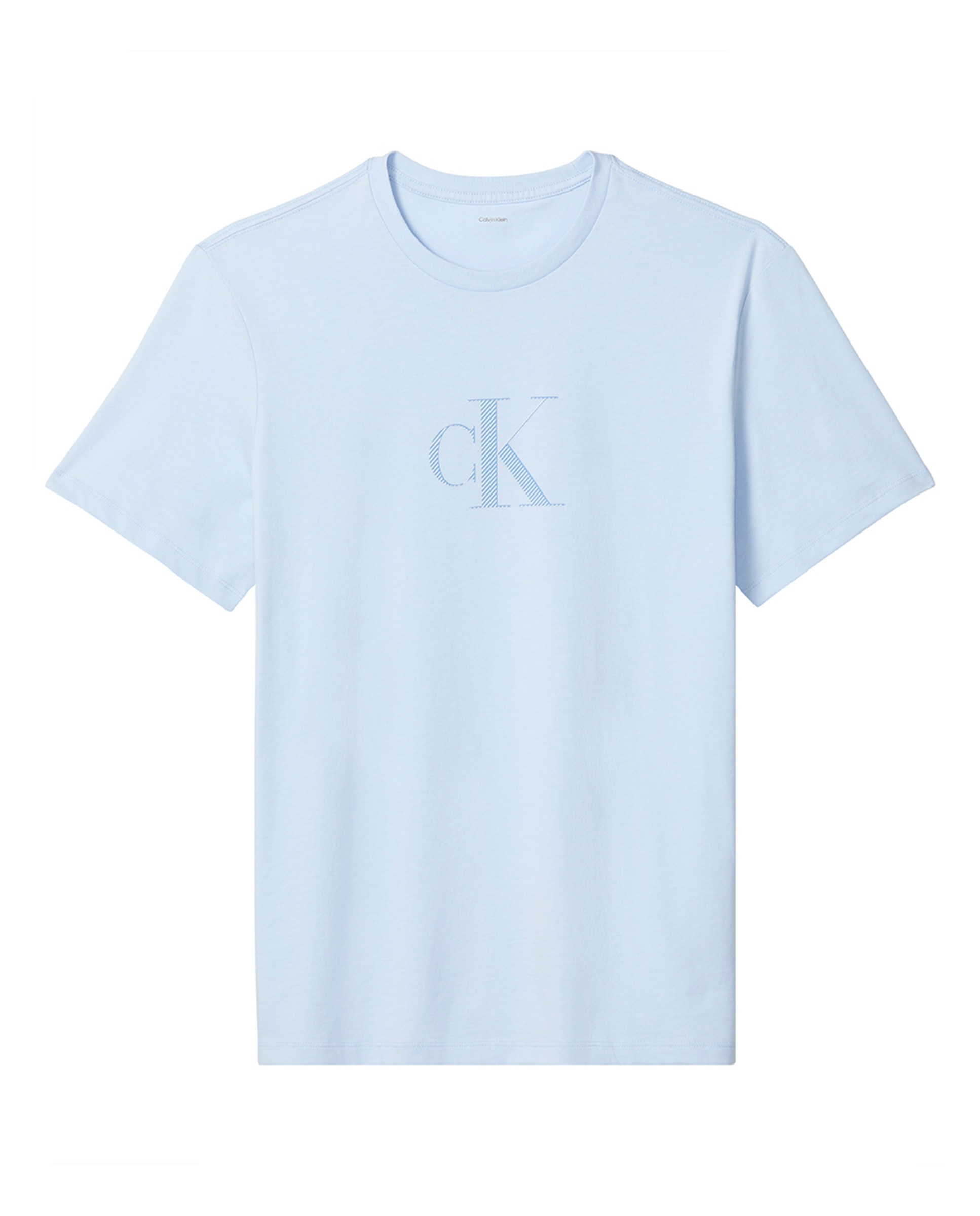 T-shirt com Logótipo às Riscas Azul-claro-4