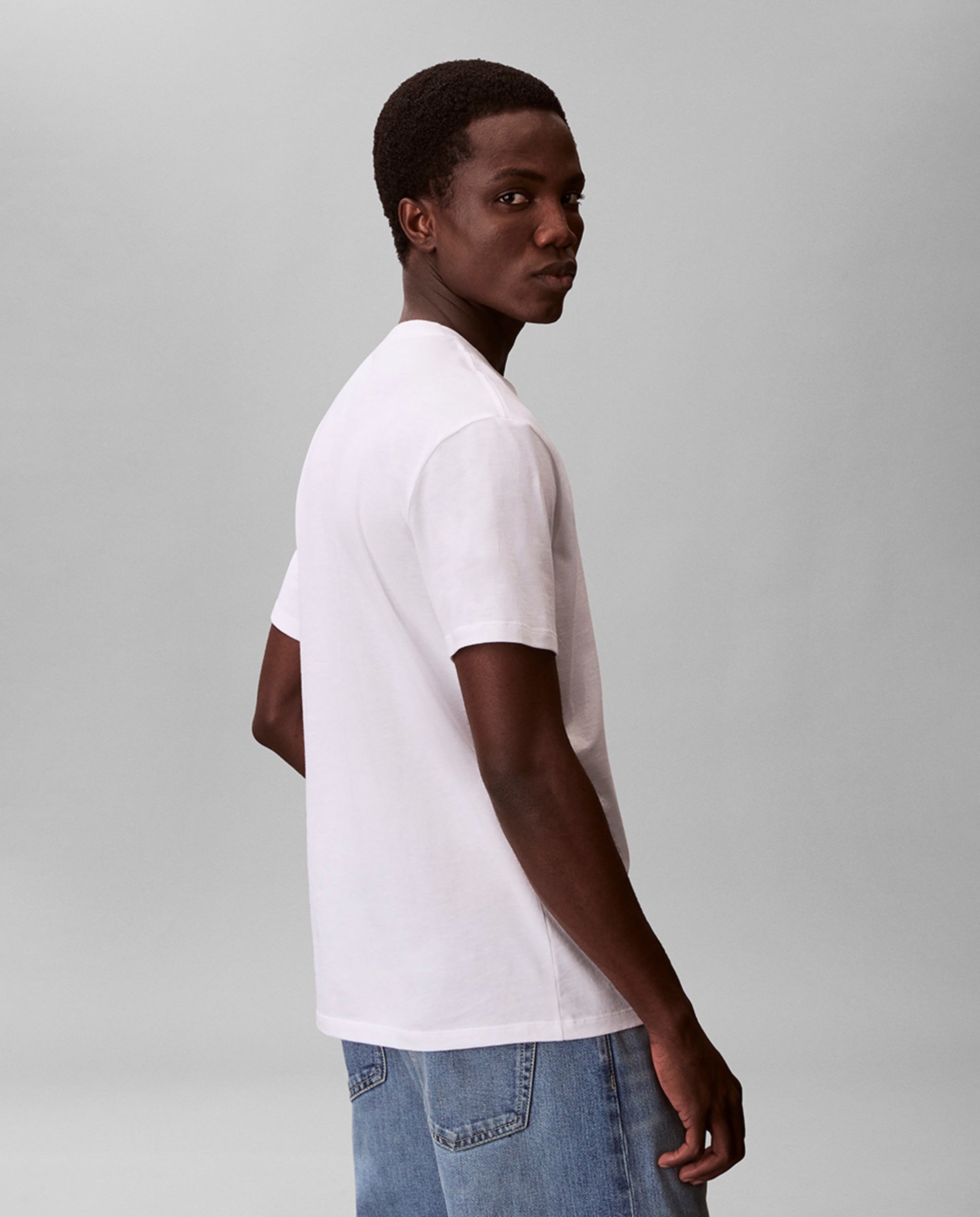 T-shirt com Logótipo às Riscas Azul-claro-2
