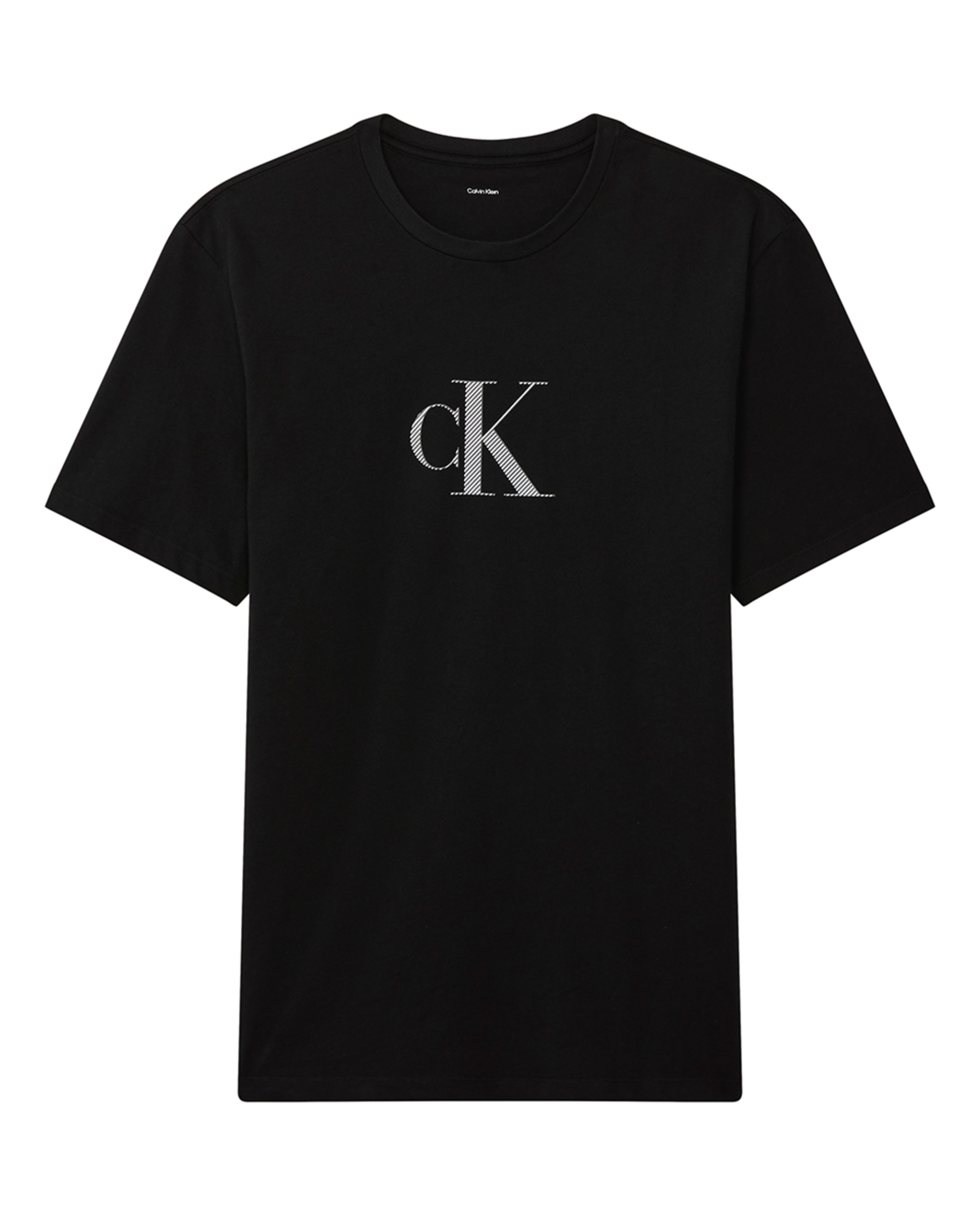 T-shirt com Logótipo às Riscas Preto-4