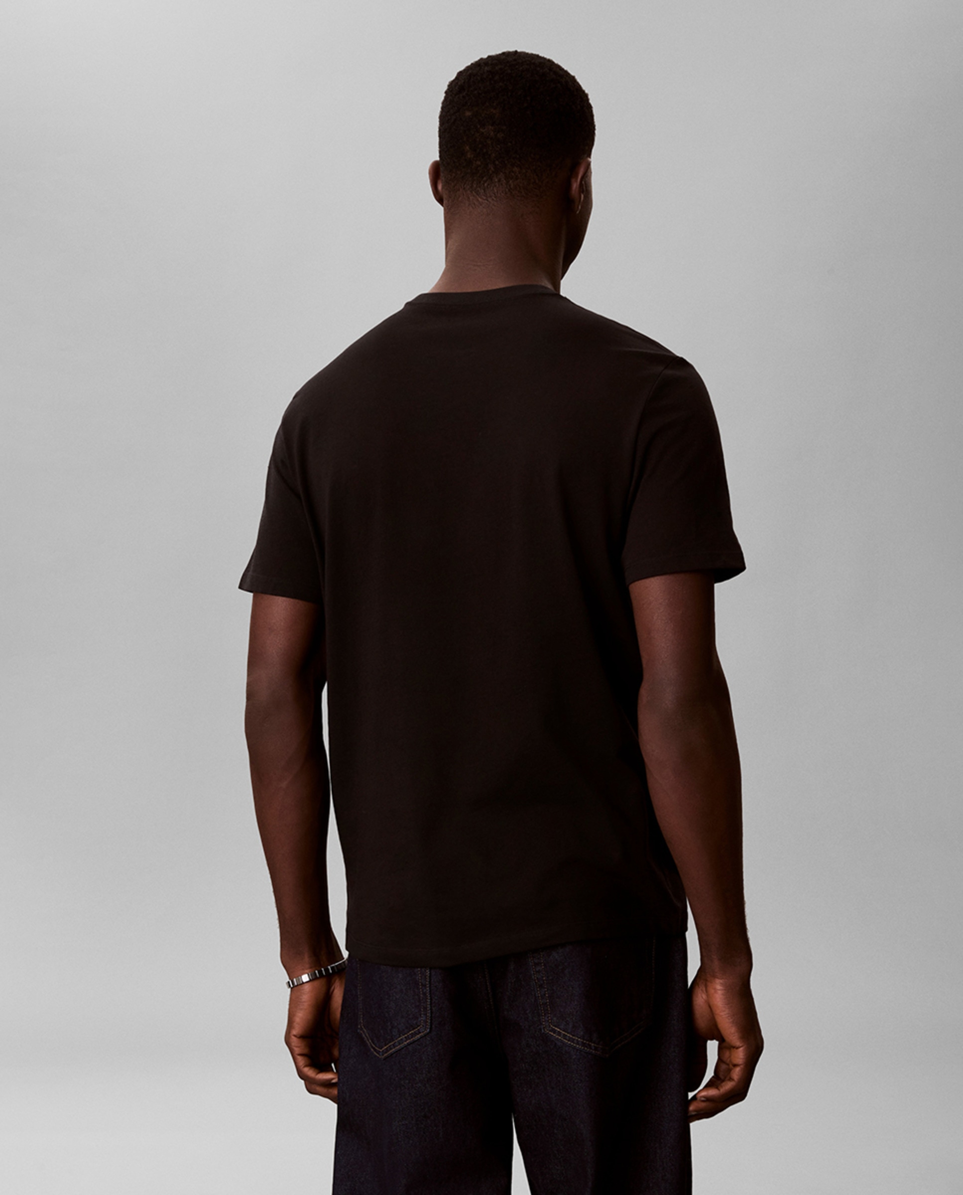 T-shirt com Logótipo às Riscas Preto-2