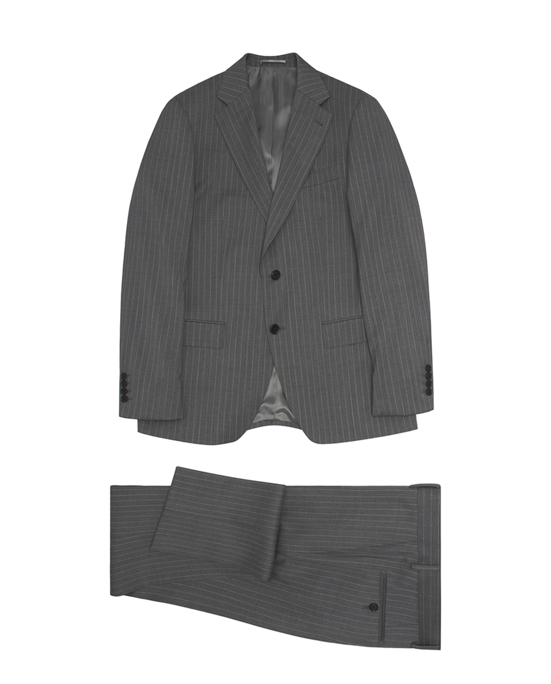 Fato Regular Fit com Risca Diplomática Cinzento-3