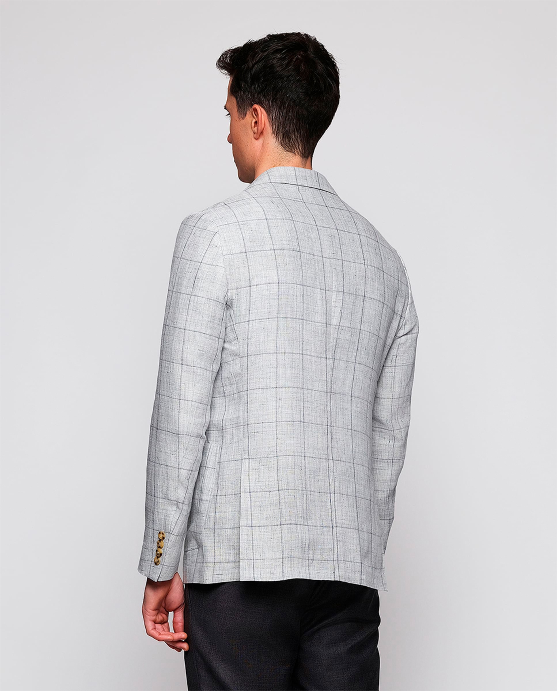 Casaco Regular Fit com Quadrado Janela Cinzento-2