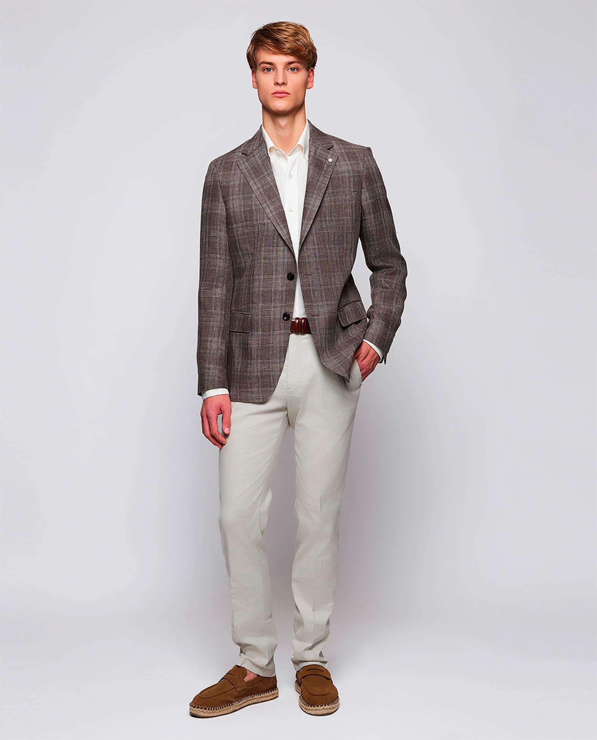 Imagem 0 de Calças Chino Custom Fit em Mistura de Linho