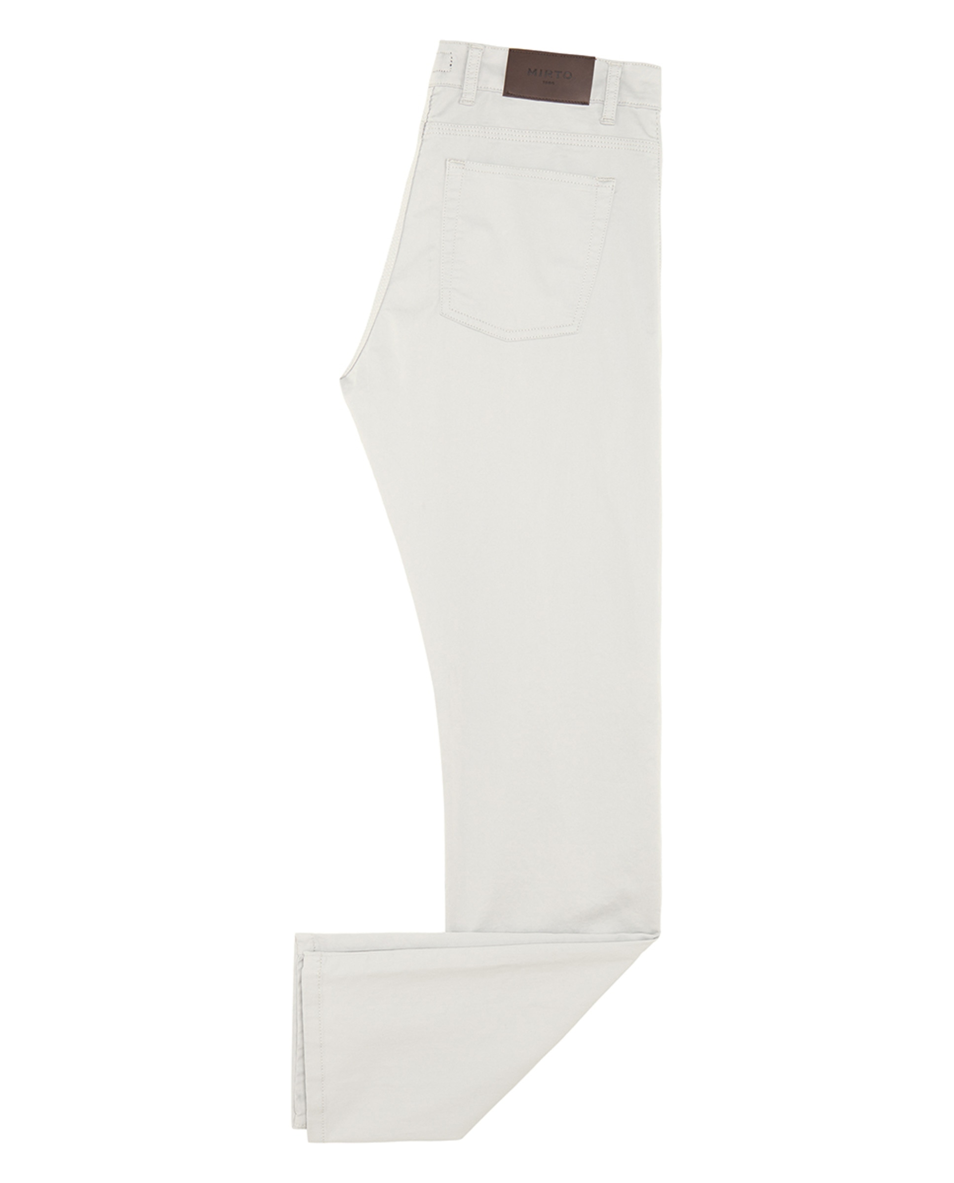 Calças de 5 Bolsos Regular Fit de Cetim Pedra-4