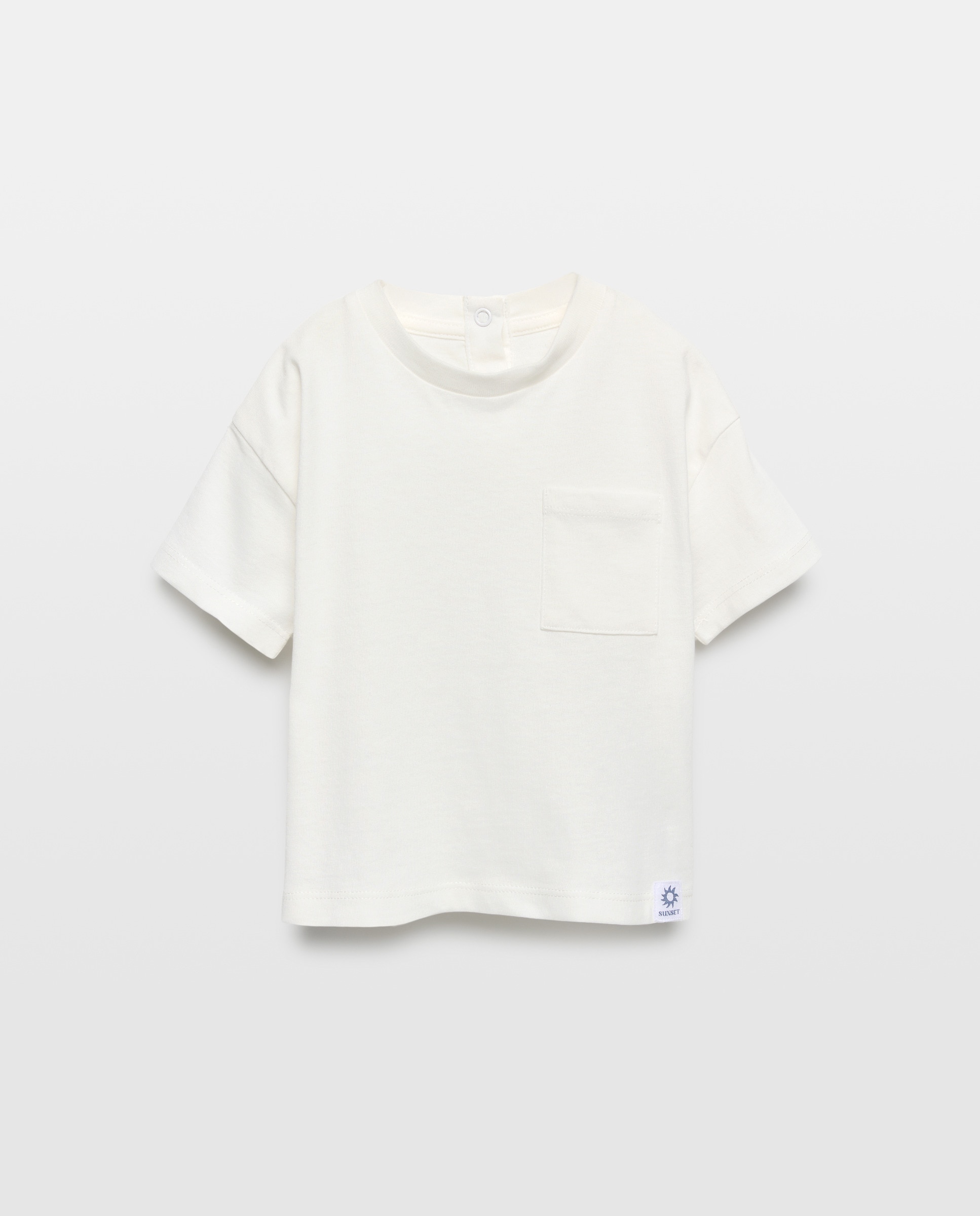 Imagen 0 de Camiseta de bebé lisa bolsillo manga corta