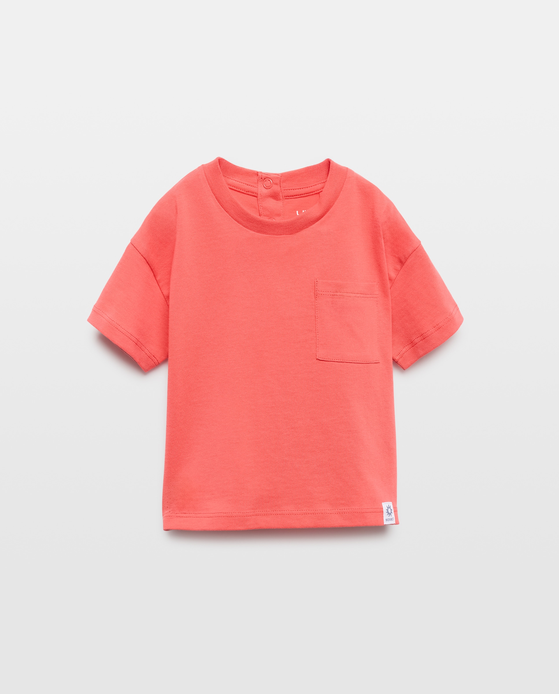 Imagen 0 de Camiseta de bebé lisa bolsillo manga corta