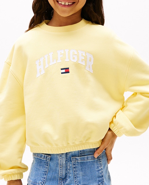 Imagen 0 de Sudadera de bebé niña sin capucha y cuello redondo con logo frontal engomado