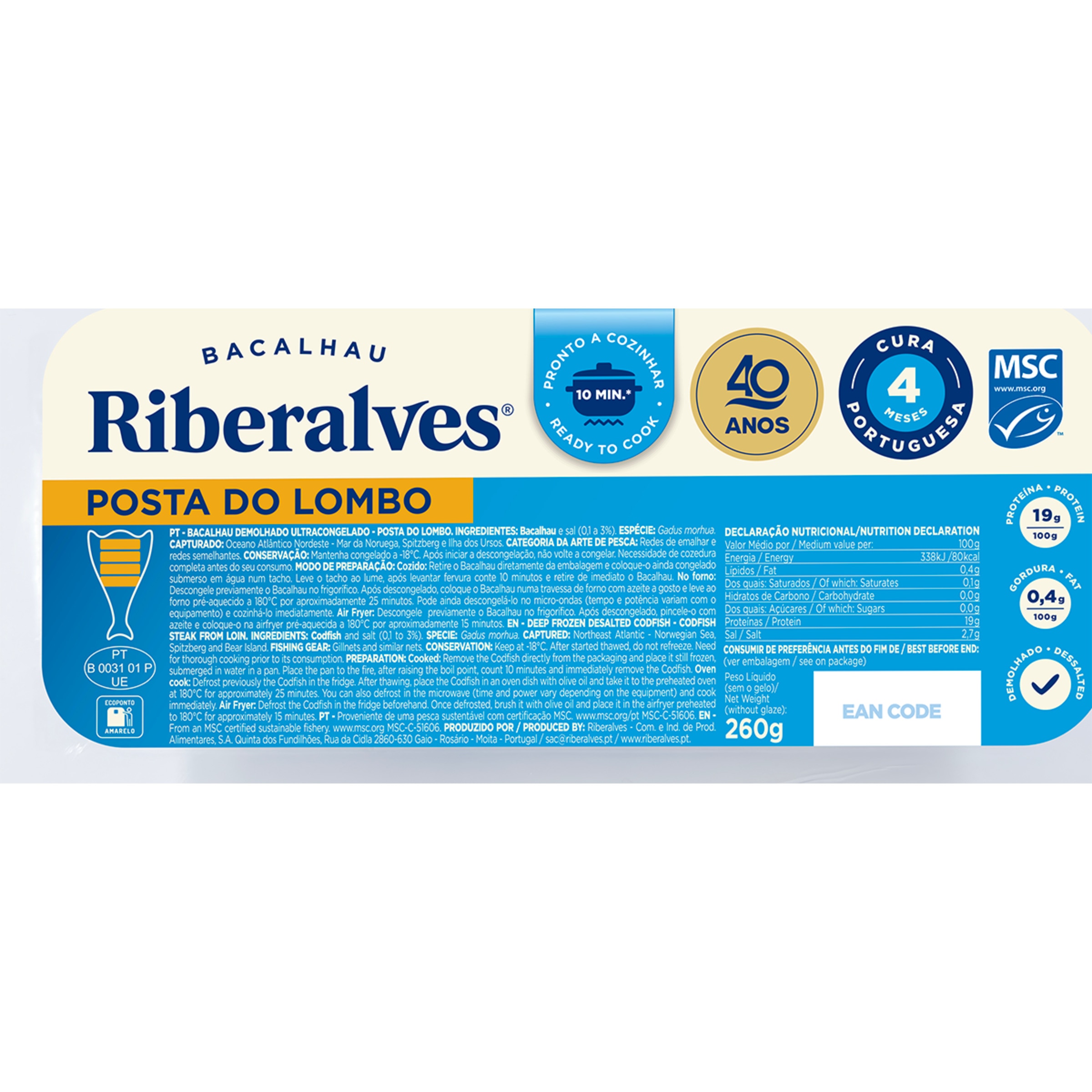 Posta do Lombo Cura 4 Meses embalagem 260 g