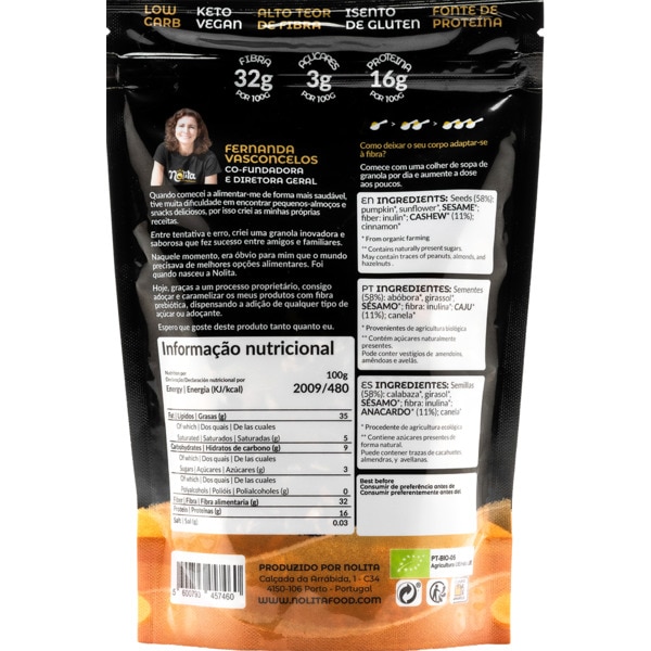 Granola Bio Nutty sem Açúcar embalagem 227 g