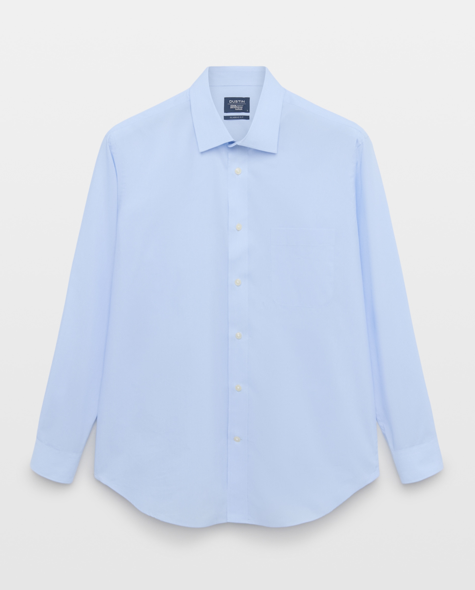Camisa Classic Fit Clássico Popelina com Acabamento Eco Coolmax® Azul Céu-4