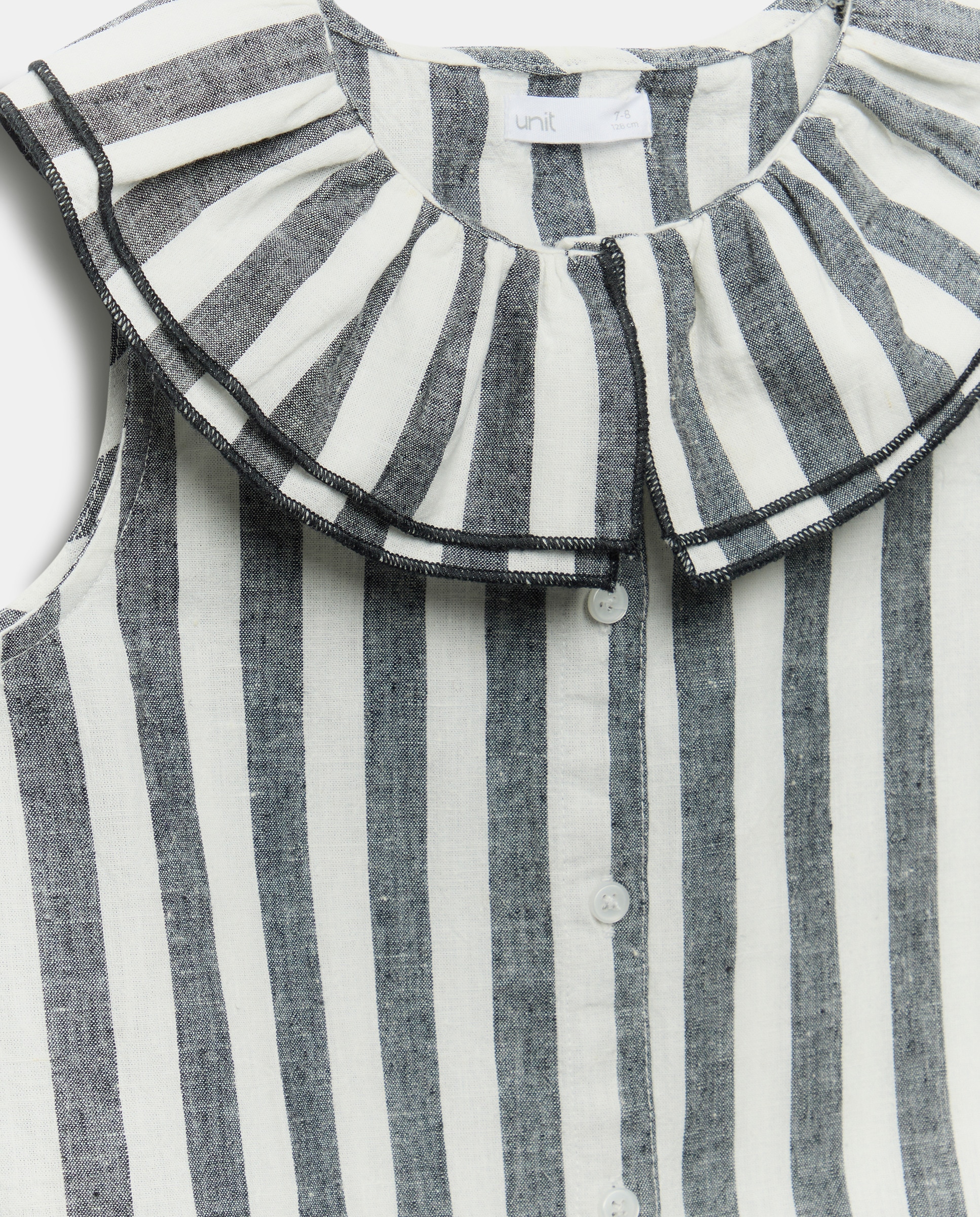 Blusa niña con doble cuelo y rayas set Negro-3