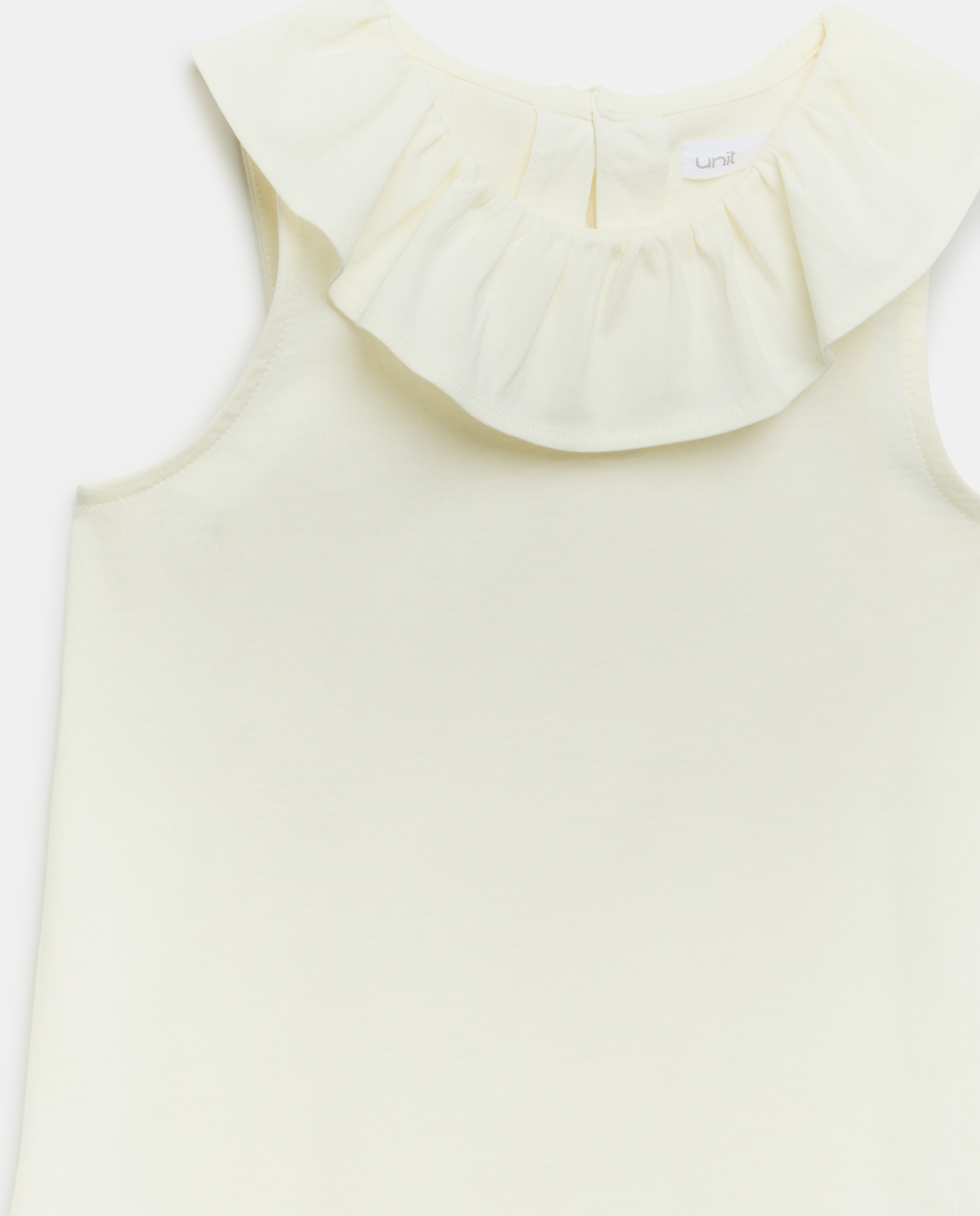 Camiseta niña con cuello de crochét Blanco roto-3