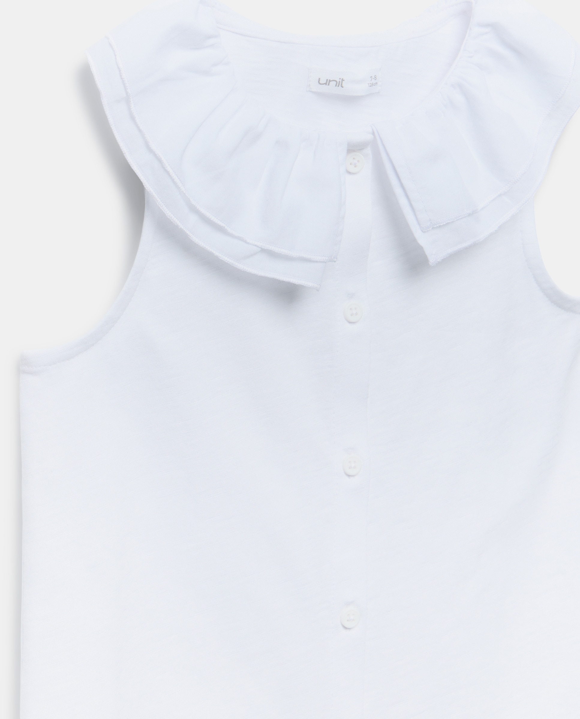 Camiseta niña con cuello doble Blanco-3