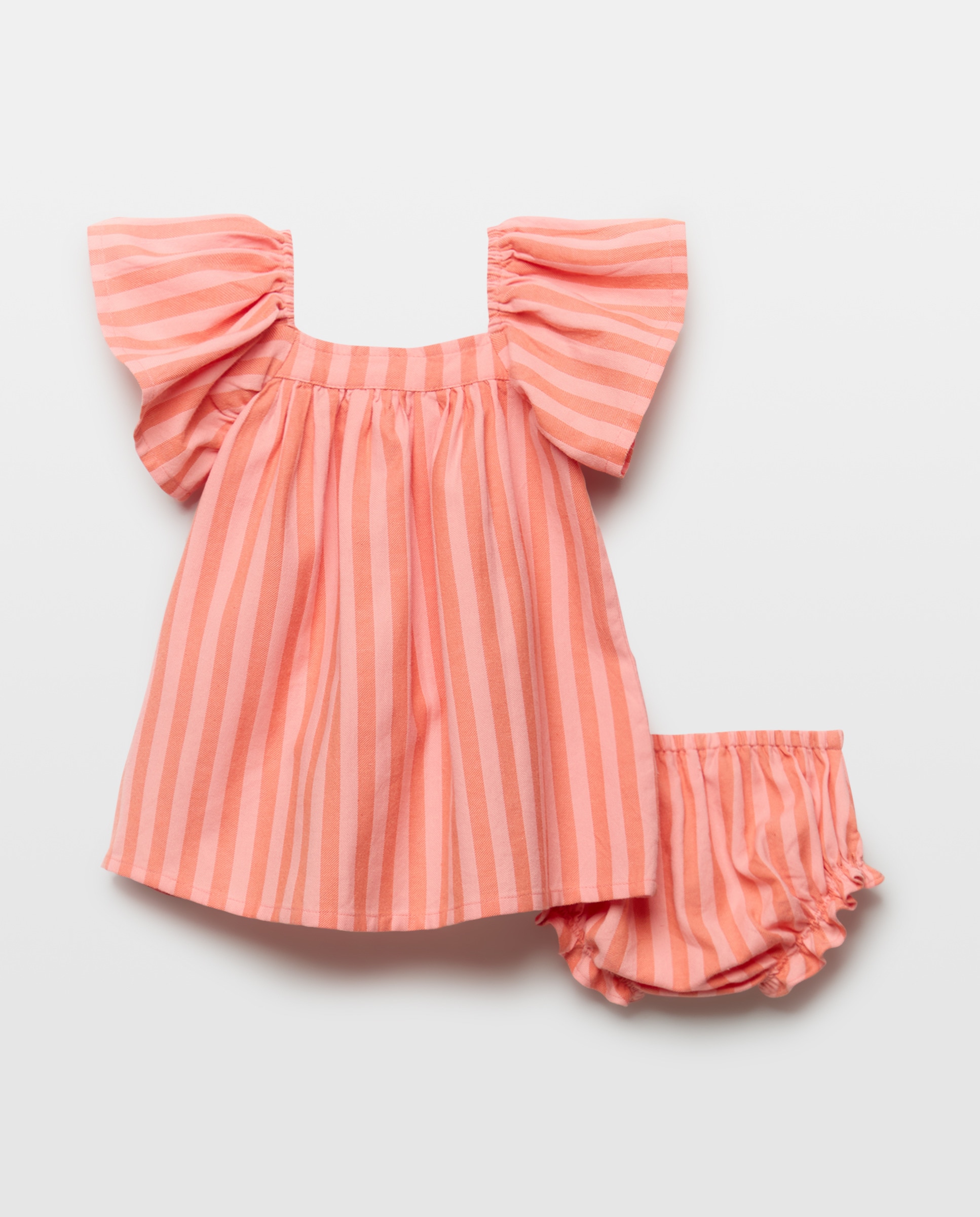 Vestido bebé niña de rayas 230 Rosa oscuro-2