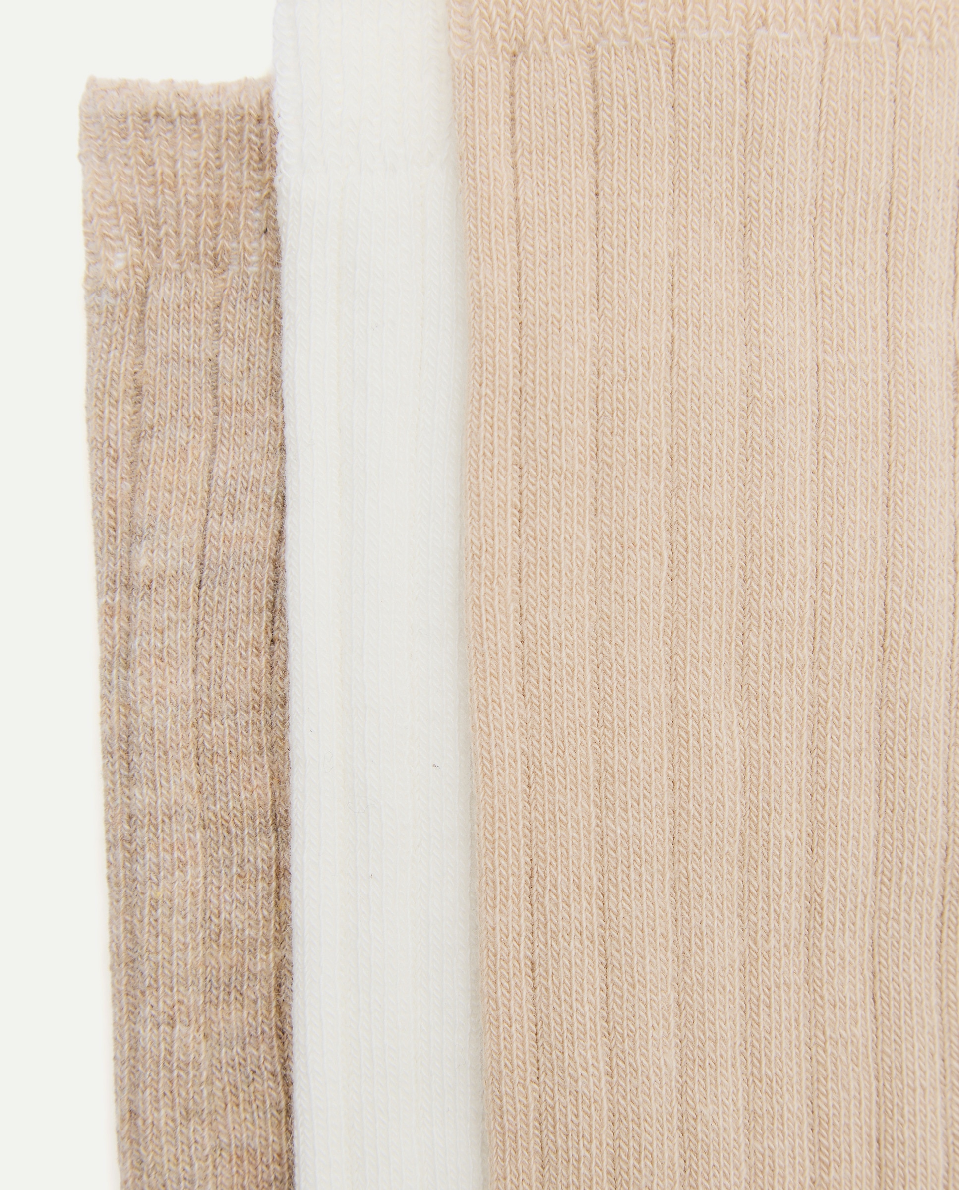 Pack 3 calcetines altos canalé de bebé niño - Cotton Juice - Beige Beige-2