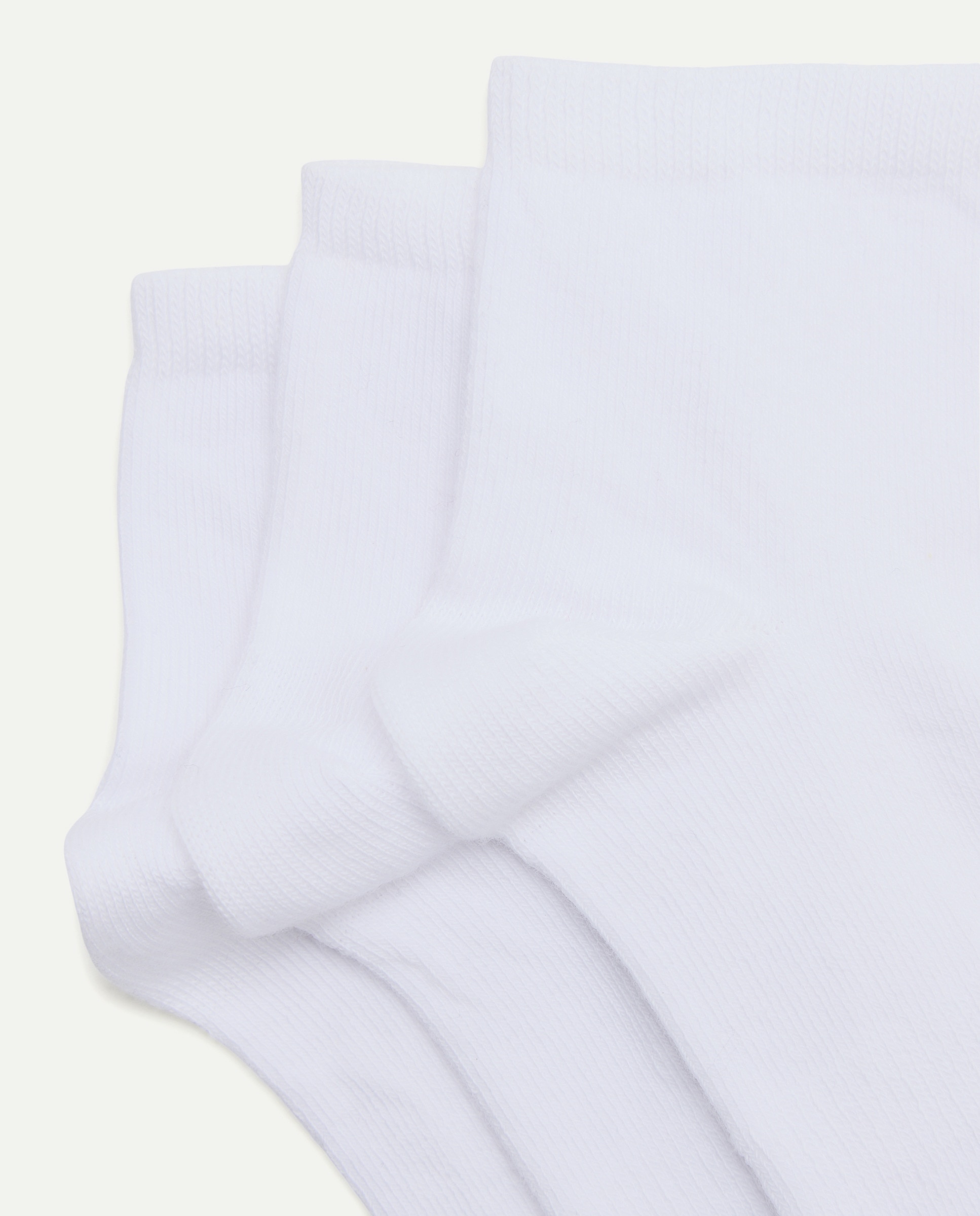Pack de 3 Pares de Meias Curtas Lisas Desportivas Cotton Juice Branco-2