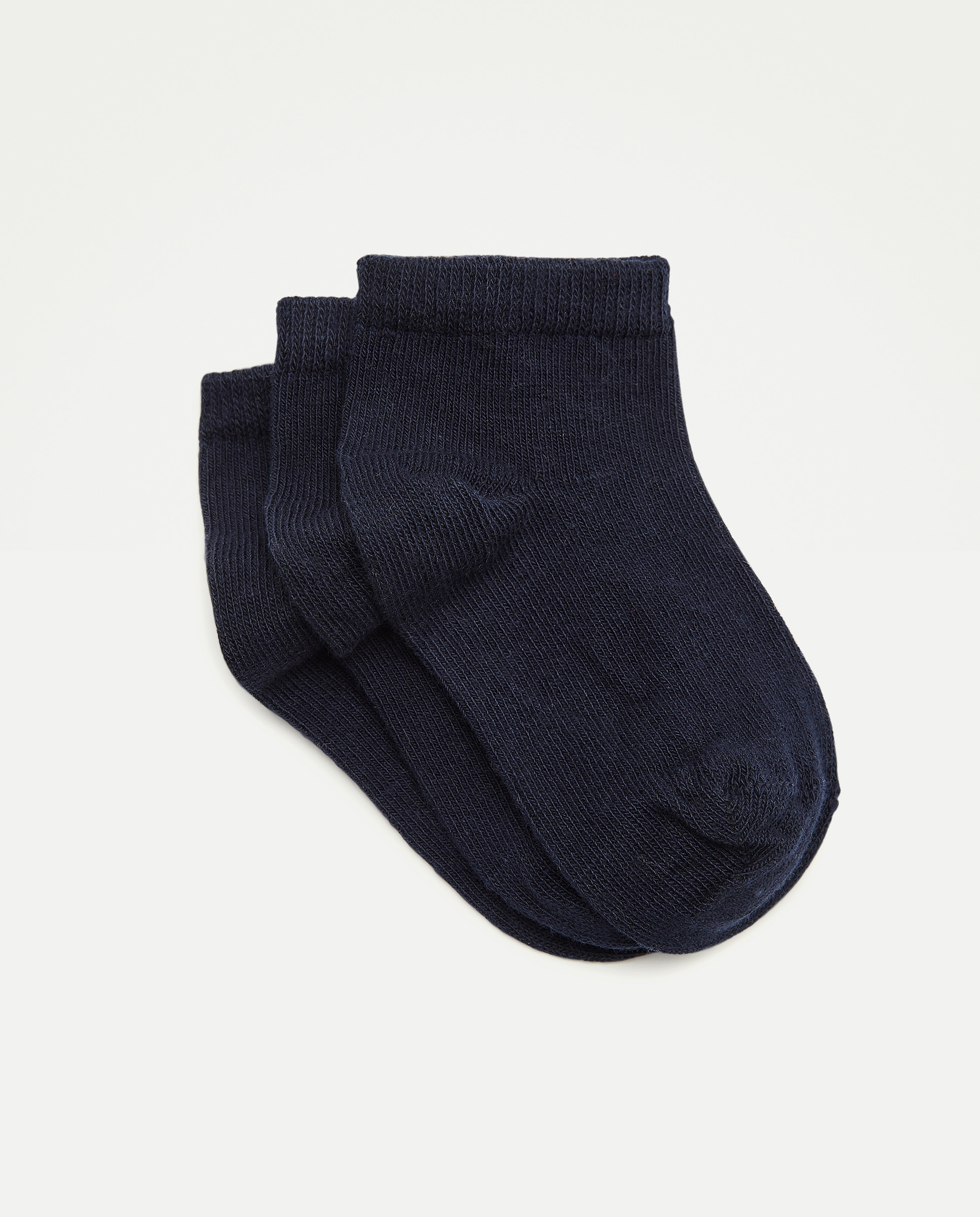 Pack de tres calcetines tobilleros de bebé - Cotton Juice - Azul marino Azul marino-1