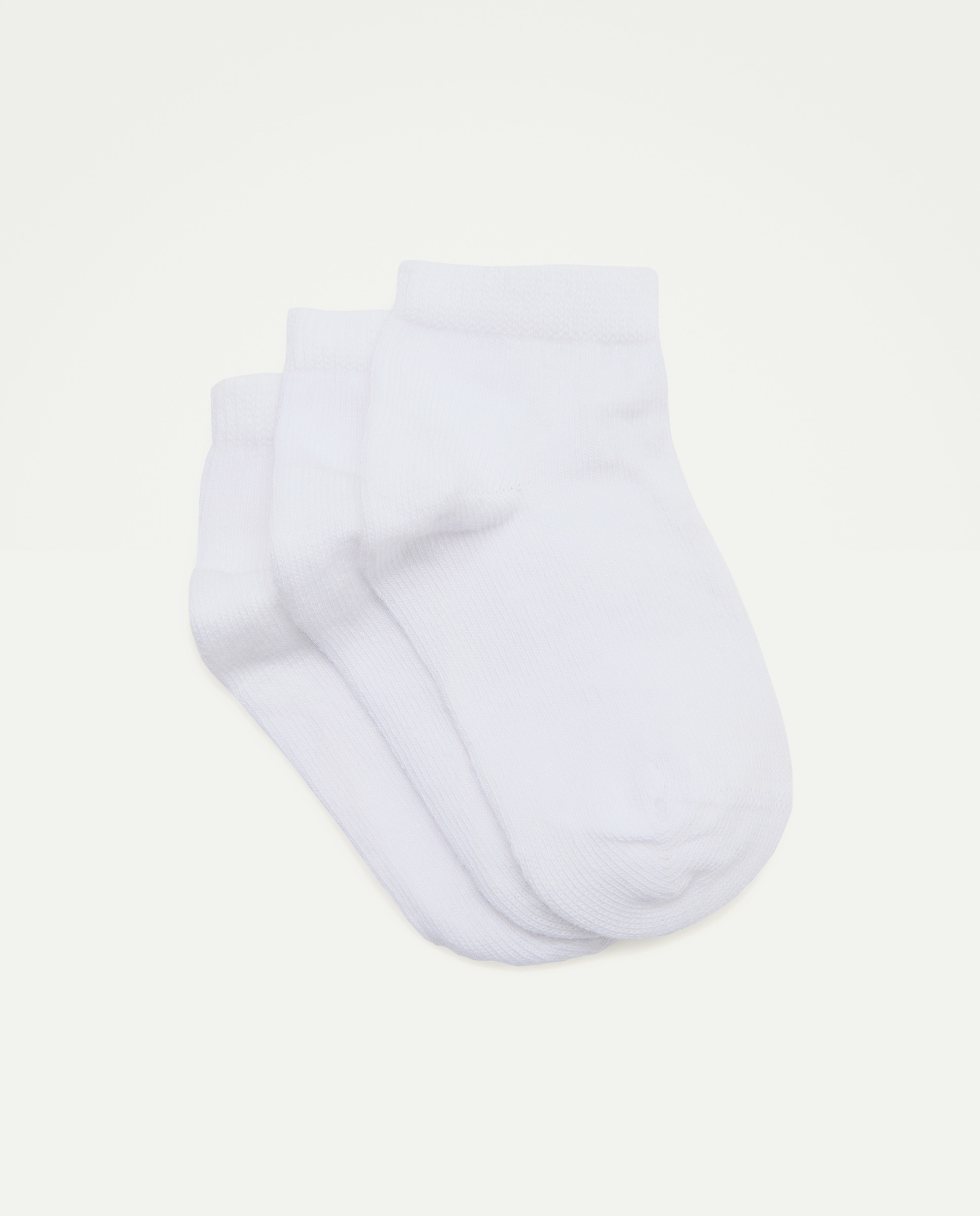Pack de tres calcetines tobilleros de bebé - Cotton Juice - Blanco Blanco-1