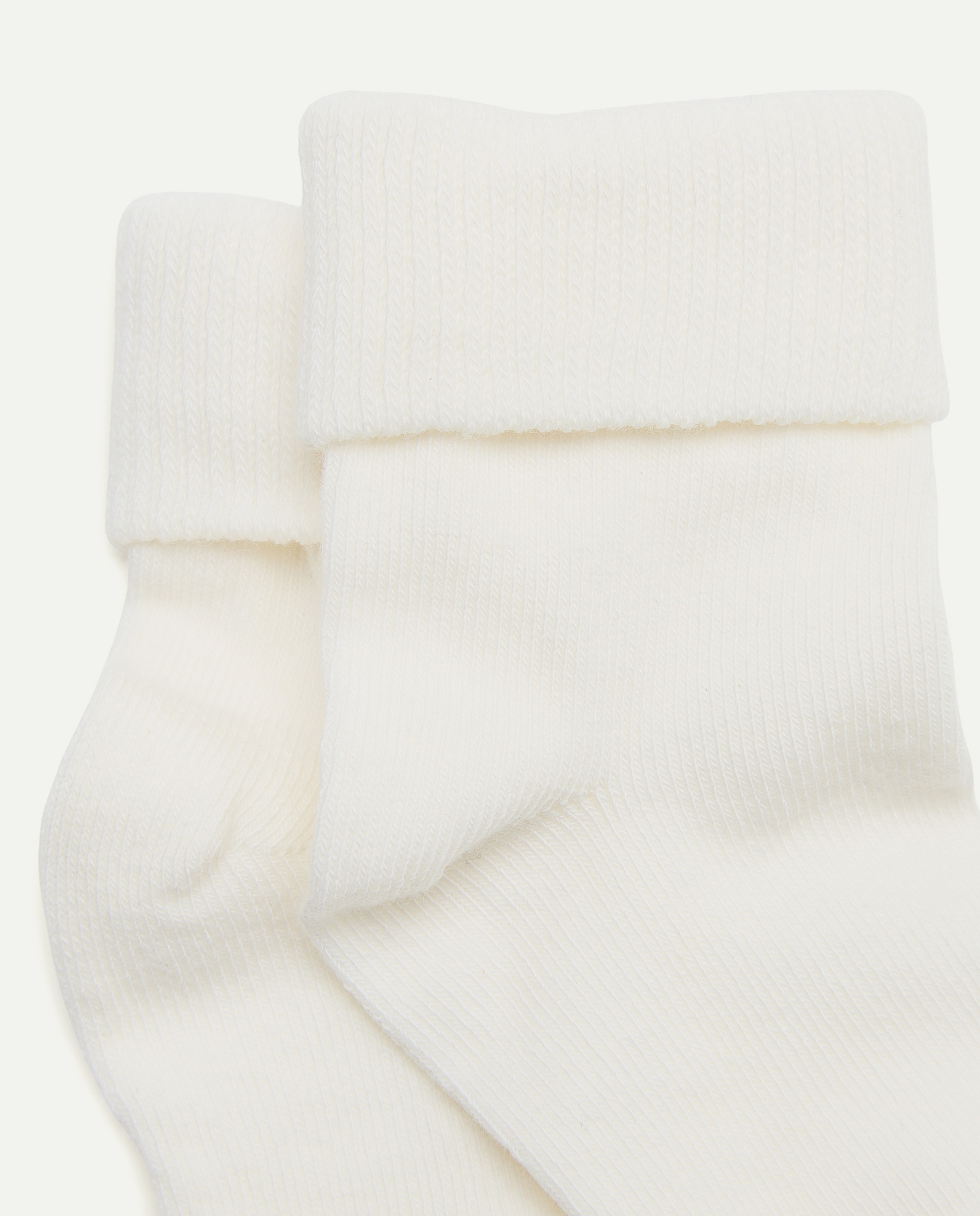 Pack 2 calcetines bebe puño vuelto liso de bebé niño - Cotton Juice - Blanco roto Blanco roto-2