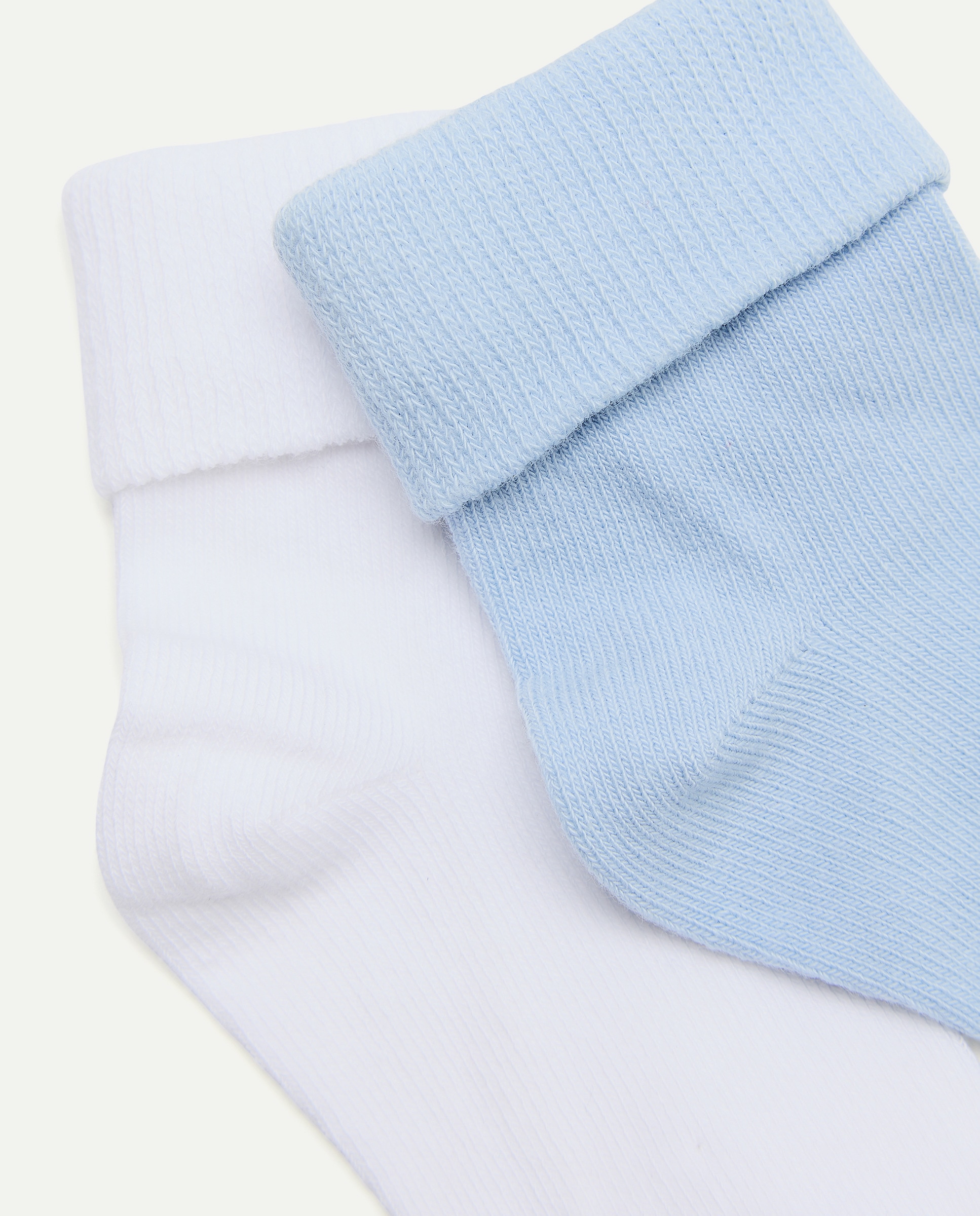 Pack 2 calcetines bebe puño vuelto liso de bebé niño - Cotton Juice - 400 Azul 400 Azul-2
