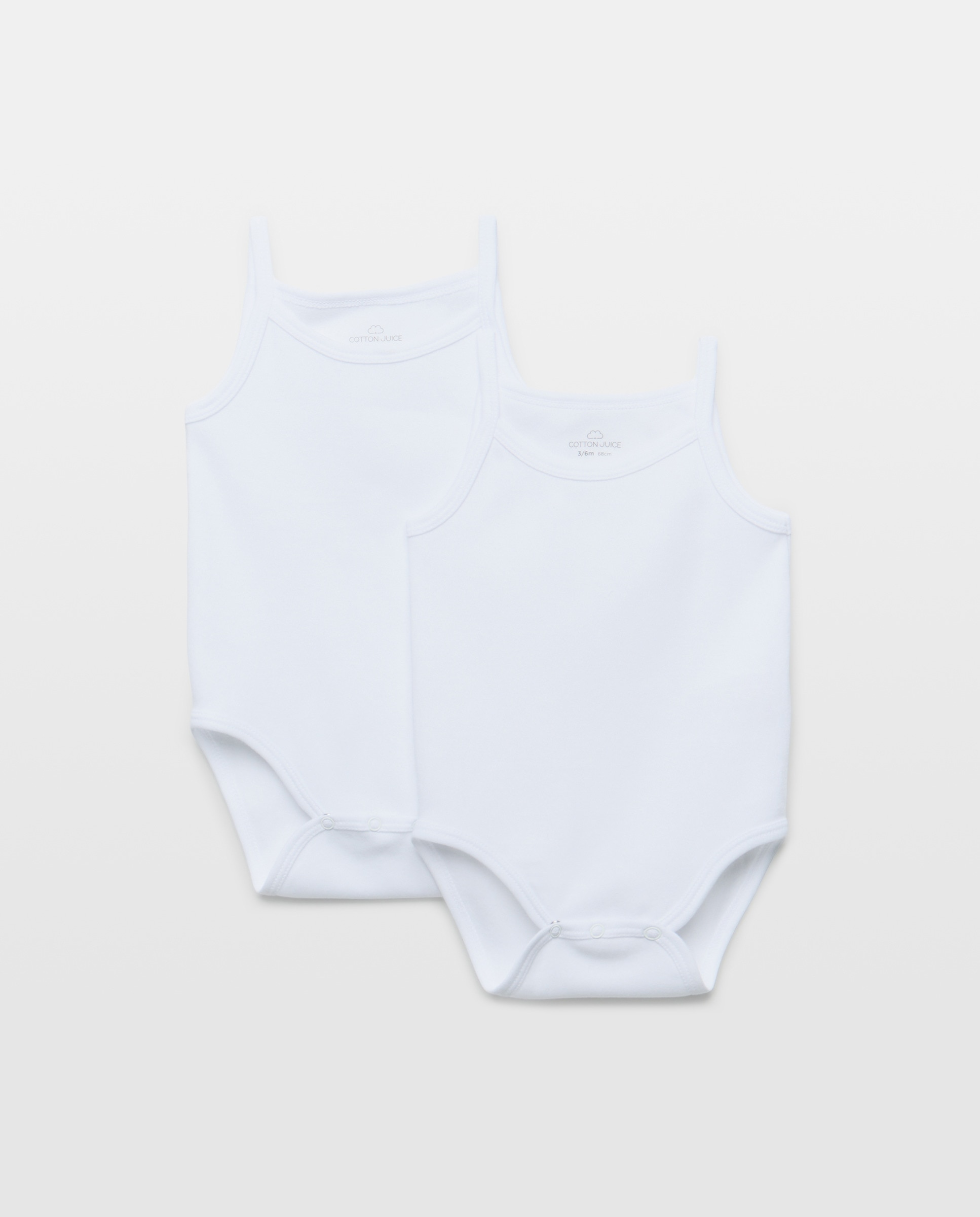 Pack de 2 Bodies de Alças de Bebé Branco-1