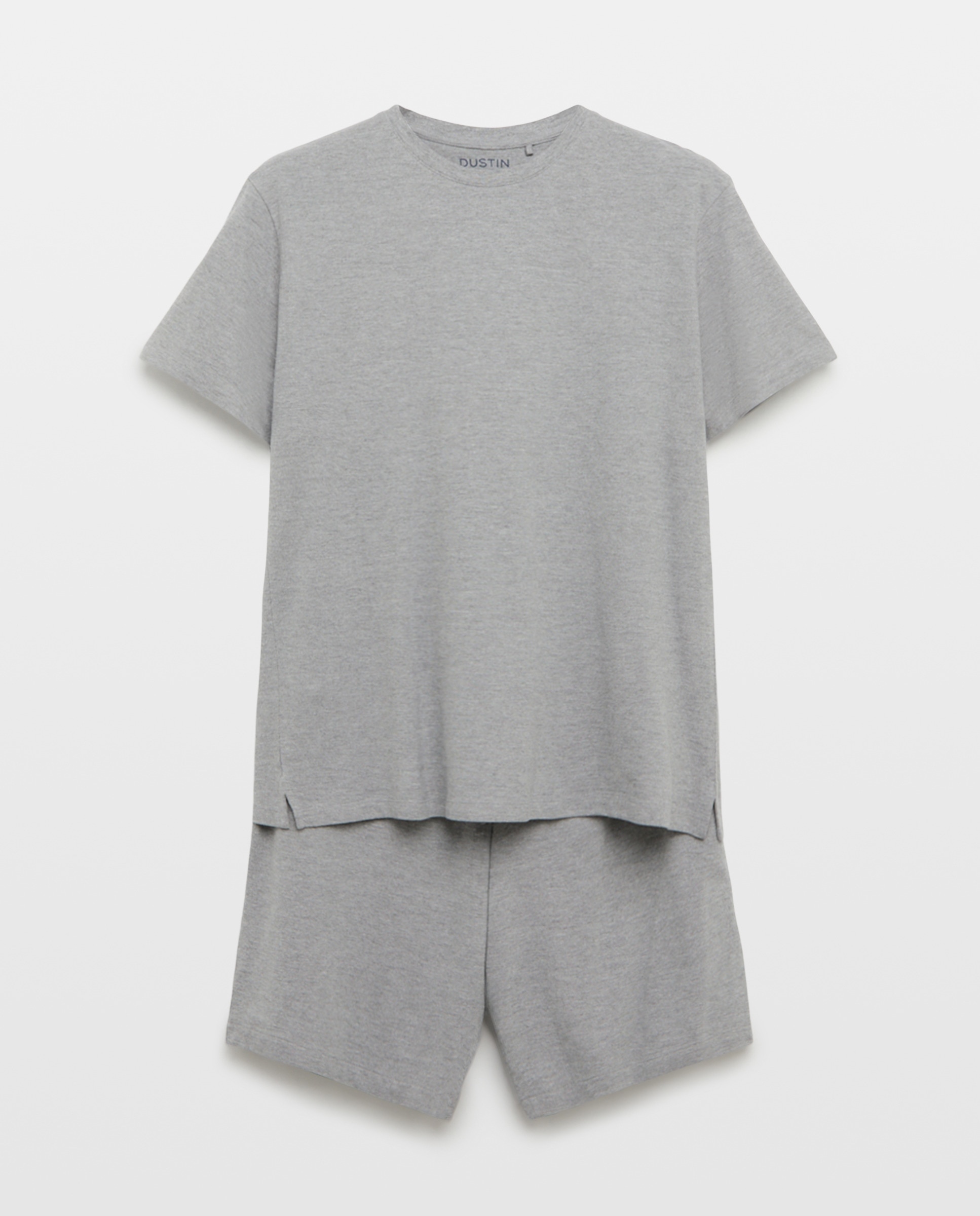 Pijama Curto Liso Cinzento-claro-3